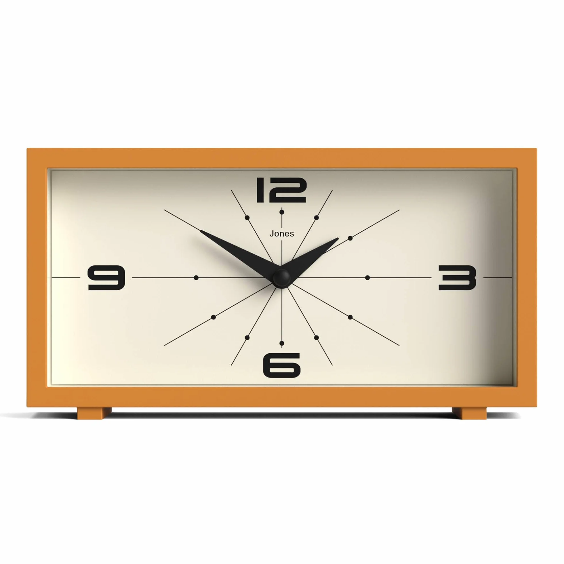 JONES CLOCKS® Odeon Horloge de Bureau Jaune Moutarde Design rectangulaire Moderne Style rétro