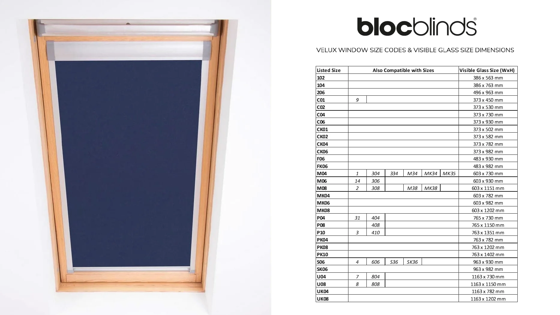 Bloc Skylight Store CK02 pour fenêtres de Toit VELUX BlockOut, Bleu Marine