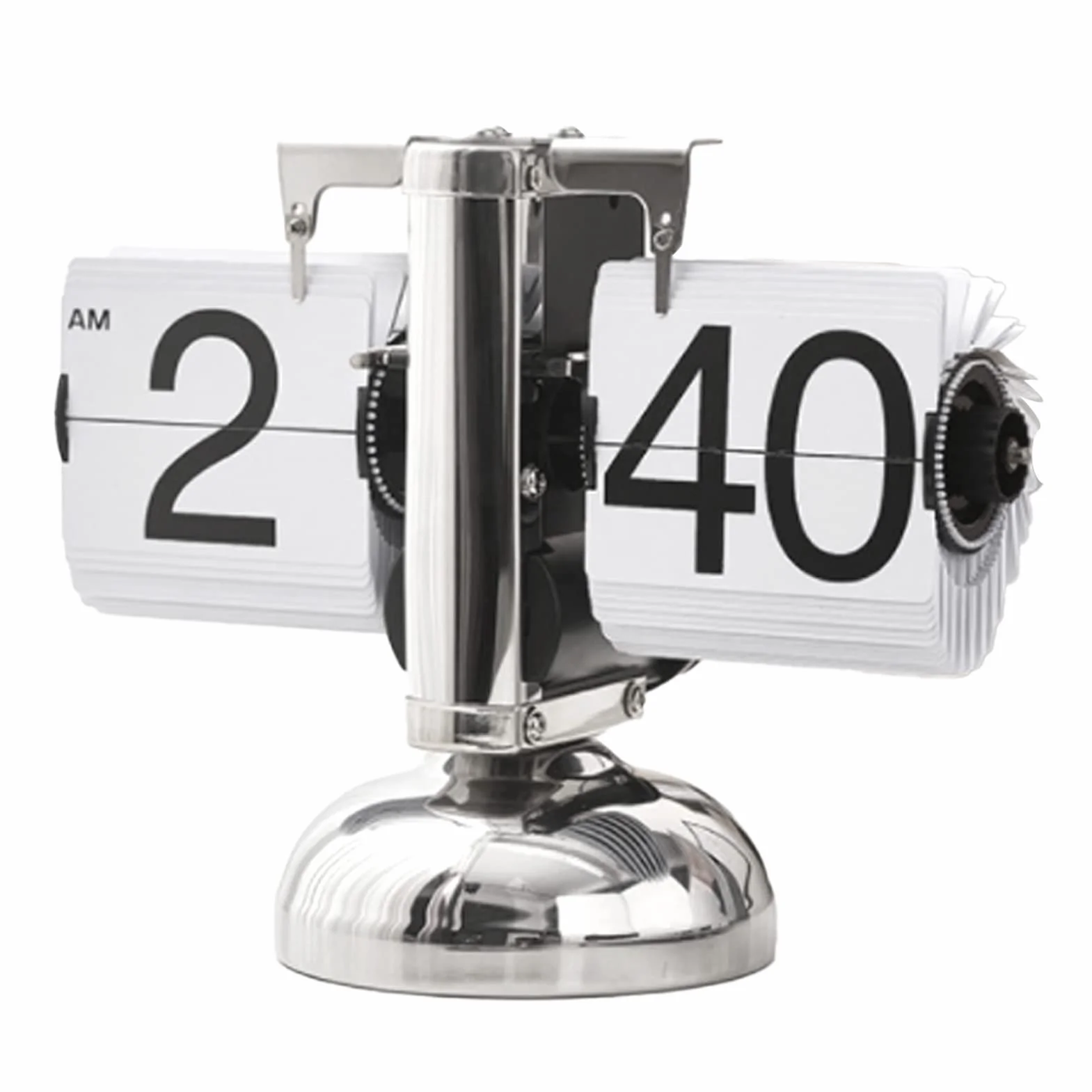 Flip Clock Horloge De Bureau à Rabat Rétro Numérique Mécanique à Bascule Auto Blanc