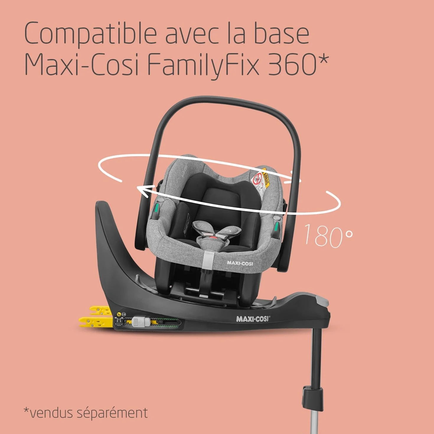Maxi-Cosi Zelia S Trio Poussette 3 en 1, 0-4 Ans, 22 kg, Pliable, Compacte, avec CabrioFix S i-Size, Gris
