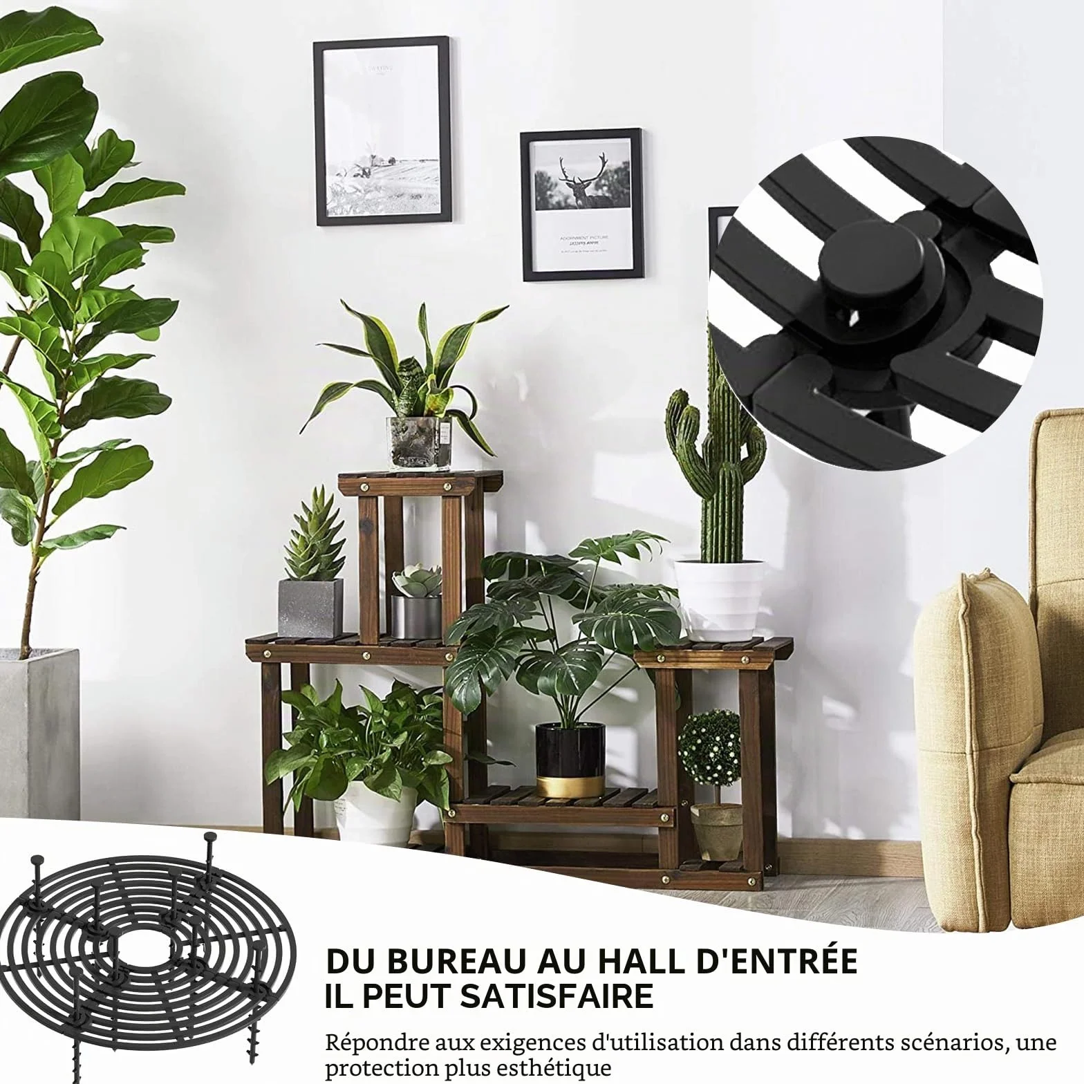 Lithyc 2 Pièces Grille Protection Plante, Protection Plante Chat, Cadre de Grille de Couverture Jardin 30 cm Diamètre