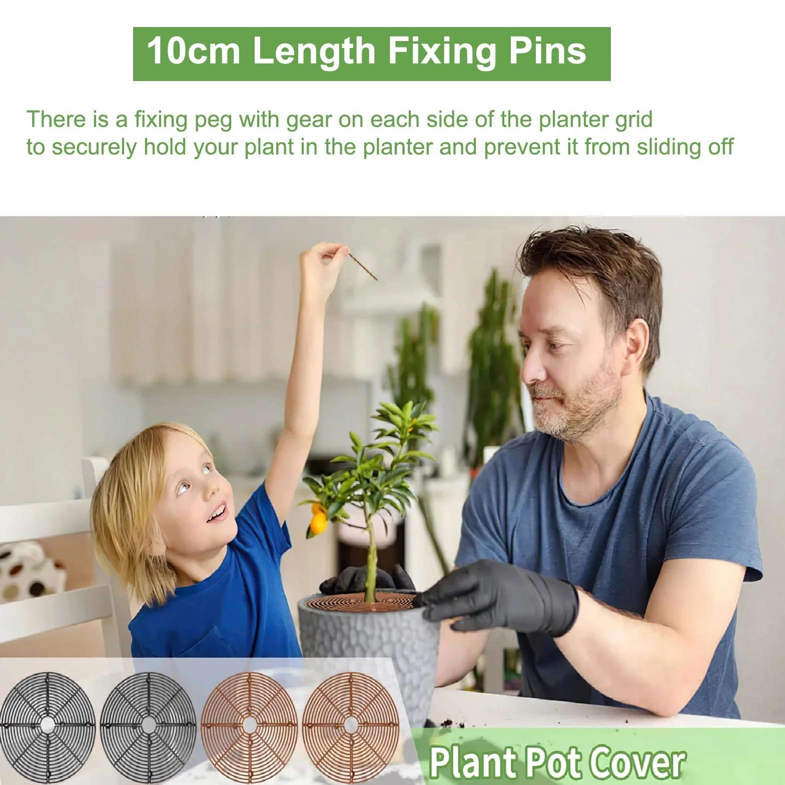 Grille pour Pot de Plantes 30cm Plastique Protecteur Fleur Chat Chien Anti-Fouille 4 Pièces