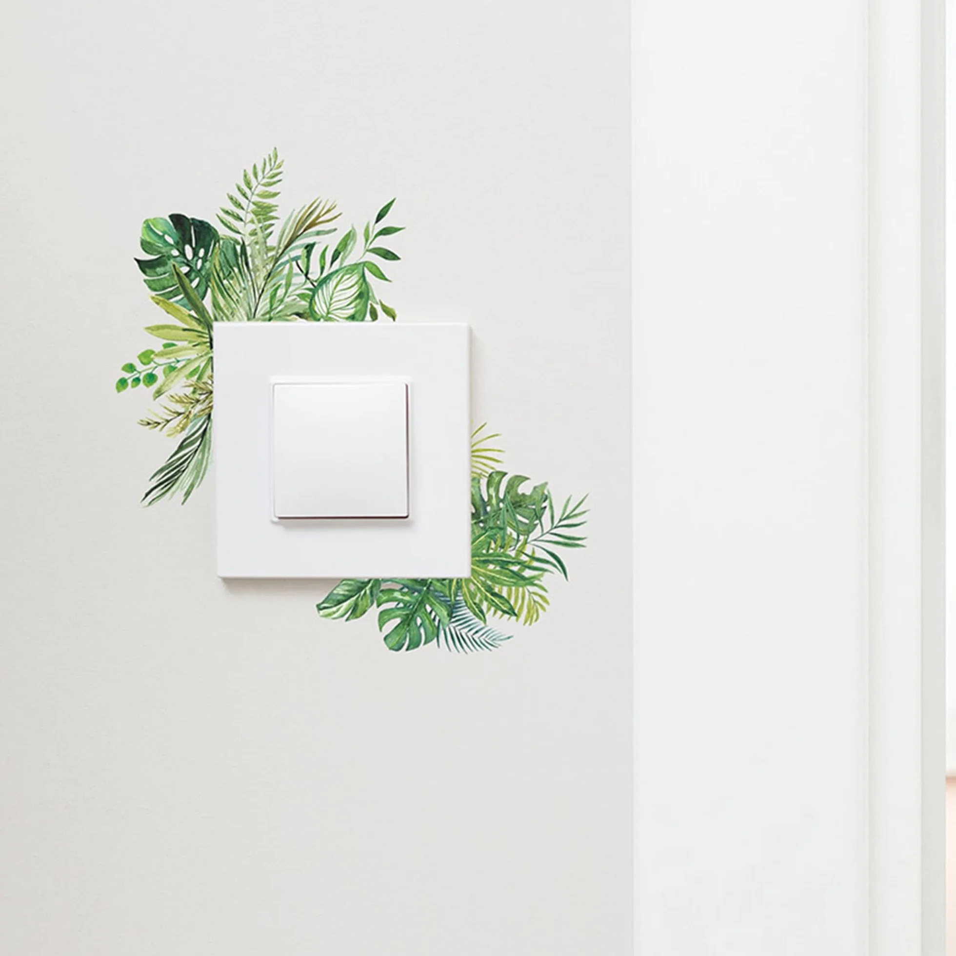 Lot de 5 autocollants pour interrupteur mural décoratif - Autocollant végétal
