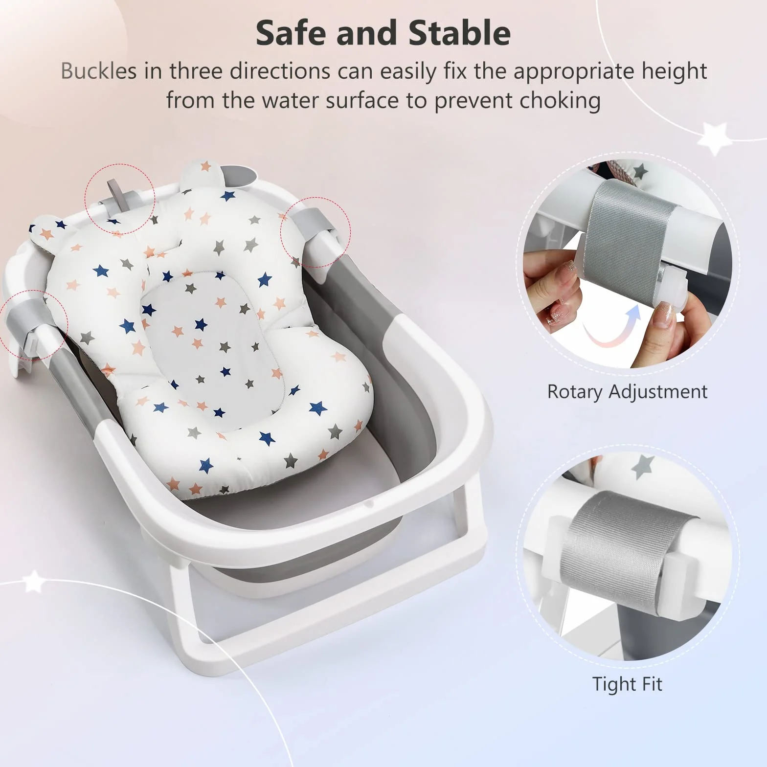 Glenmore Coussin de Bain Bébé Transat pour Baignoire Matelas Réducteur Hamac 0-12 Mois Siège Réglable