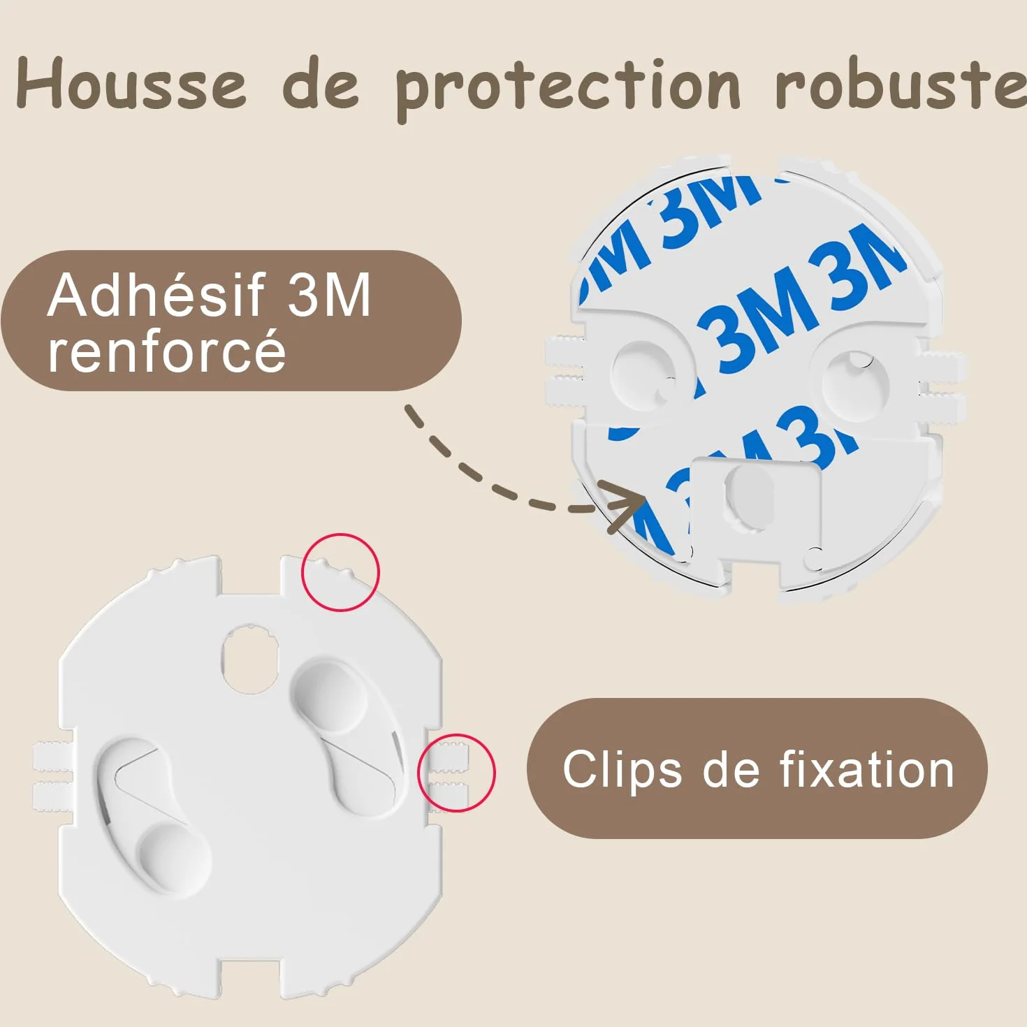 Cache Prises Bébé Lot de 18 Sécurités Enfant Type E/F avec Adhésif 3M Protection Bébé Animaux
