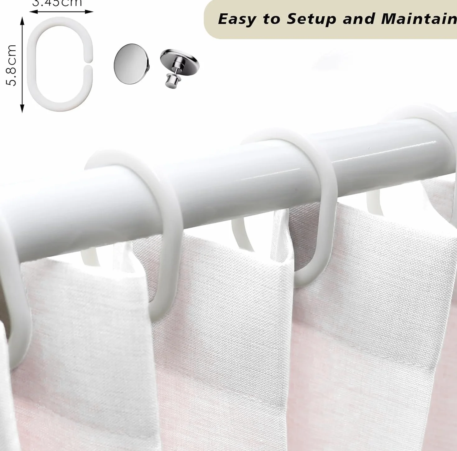 Rideau de Porte de Placard Pliant, Rideau de Douche plissé en accordéon, pour Placard, Chambre, cloison de Salle de Bain-White- 120x240cm