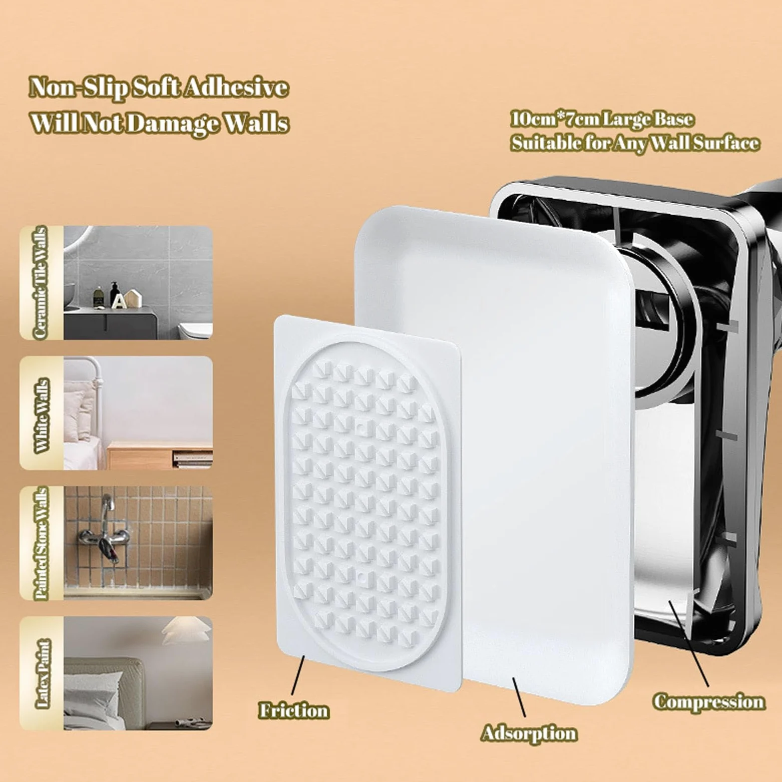 Tringle à Rideaux télescopique sans perçage pour Salle de Bain • Barre de Tension réglable Ultra-résistante, idéale pour Les locataires et adaptée aux espaces de 160 à 250 cm (Noir) • Soluti