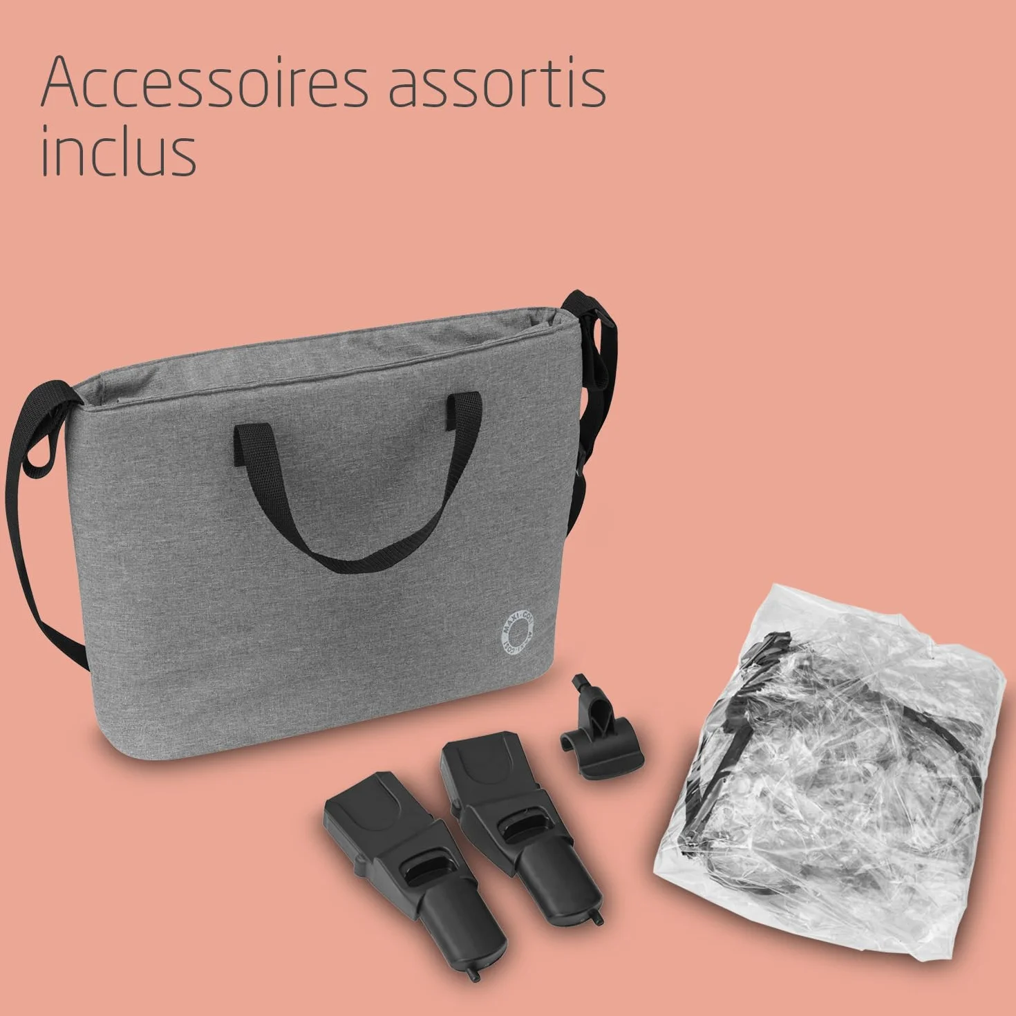 Maxi-Cosi Zelia S Trio Poussette 3 en 1, 0-4 Ans, 22 kg, Pliable, Compacte, avec CabrioFix S i-Size, Gris