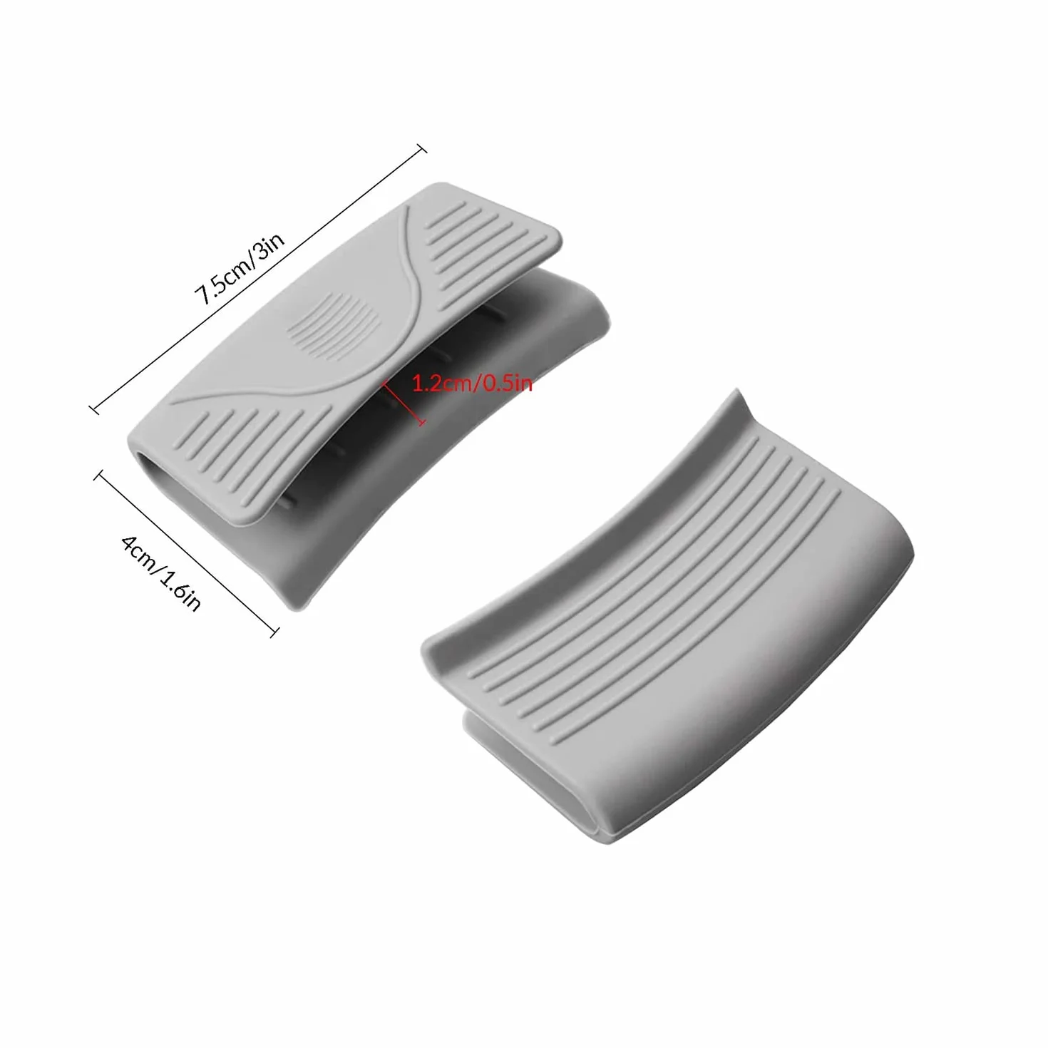 Lot de 6 supports de poignée en silicone épais pour cuisine résistant à la chaleur Noir orange gris