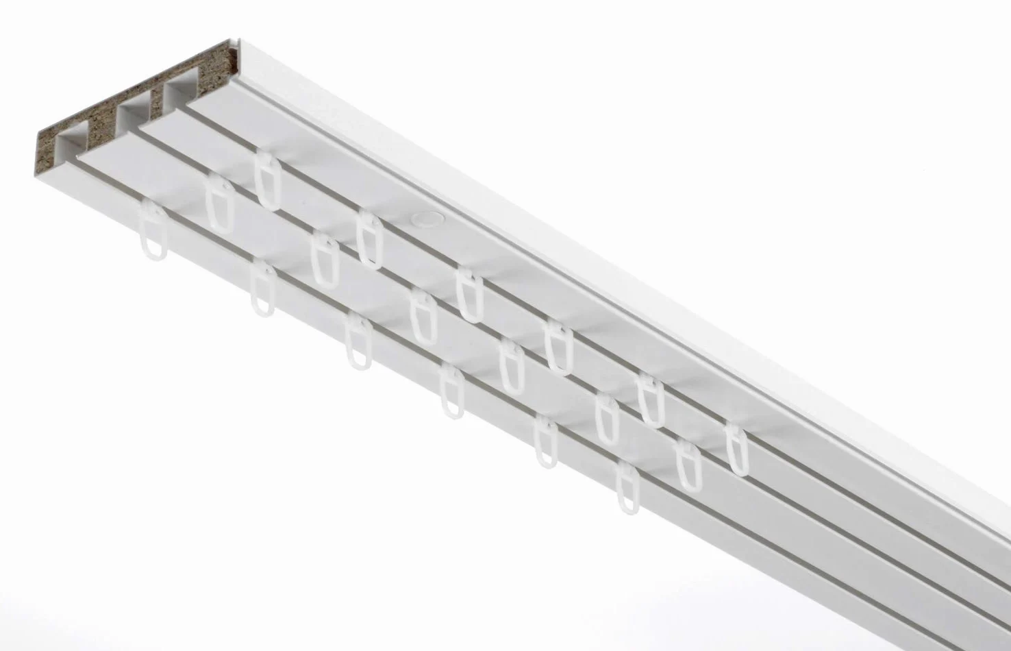 Gardinia Rail pour Rideaux GE3 avec Montage sur châssis, 3 Rails, Plastique, 150 cm, Blanc