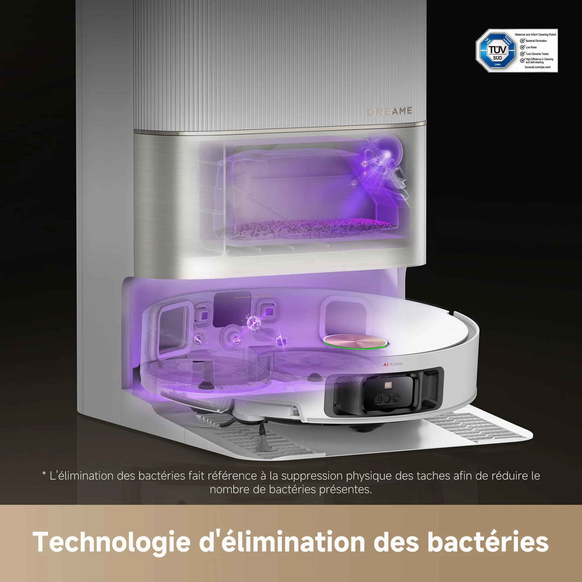 DREAME X50 Ultra Robot Aspirateur, 20000 Pa, 6 cm Escalade, 89 mm Fin, Nettoyage 80°C
