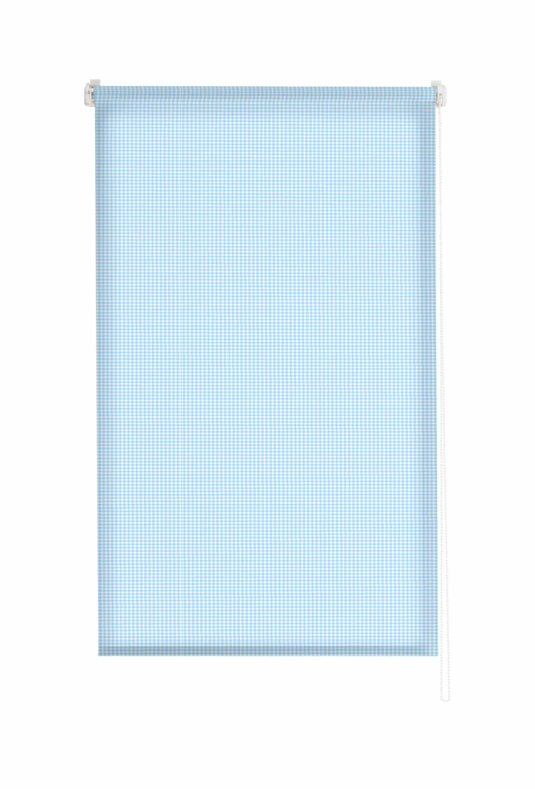 Estoralis | Cuisine | Store Enrouleur | sans Outil Tissu translucide imprimé | Vichy-1 Bleu | 85 x 150 cm. (Largeur/Hauteur) Taille du Tissu 82 x 150 cm. | Stores pour fenêtres et Portes