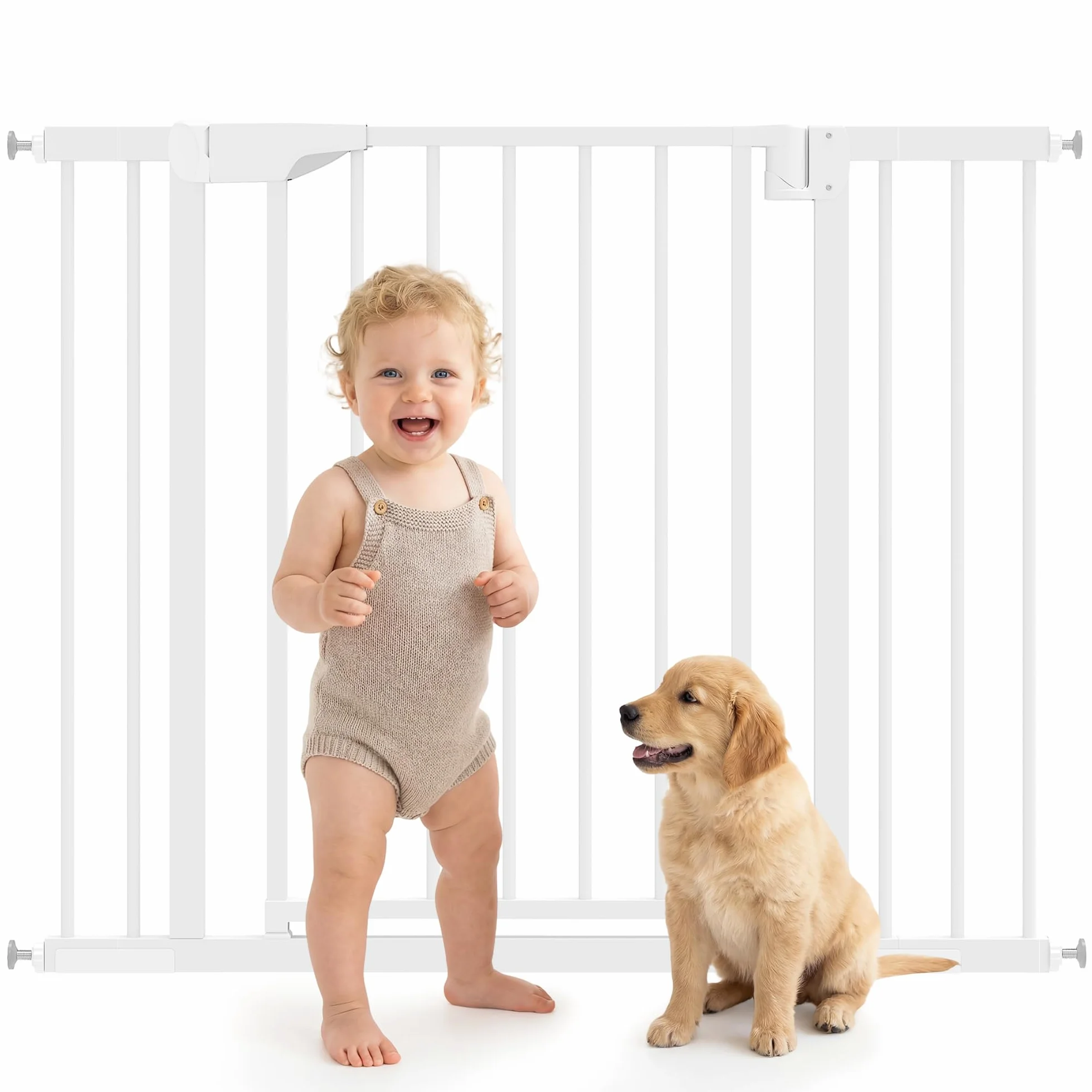 PawHut Barrière de sécurité bébé Enfant en Acier 76-102 cm avec Extensions