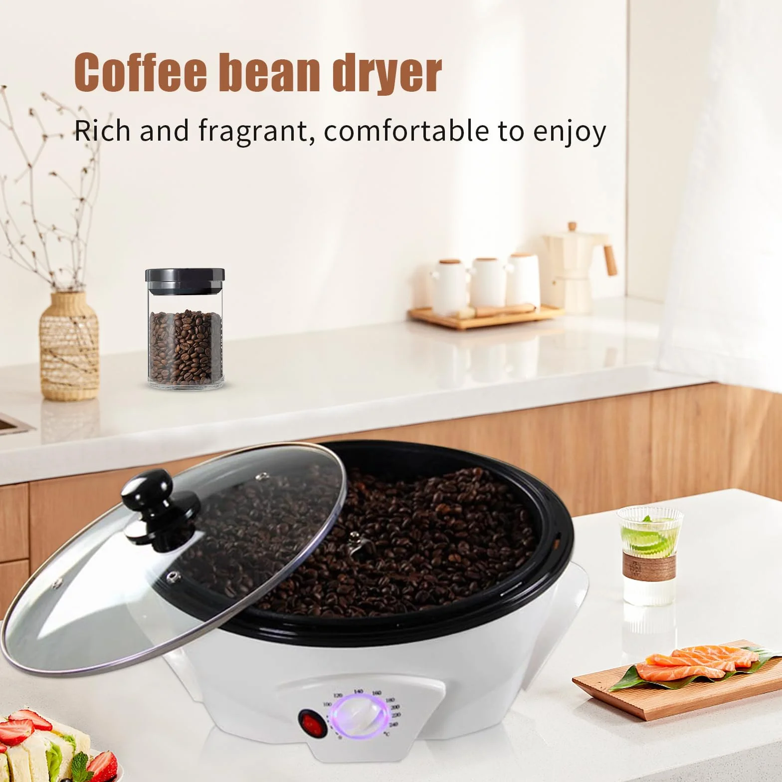 Torréfacteur de café électrique 1200 W réglable 0-240 °C