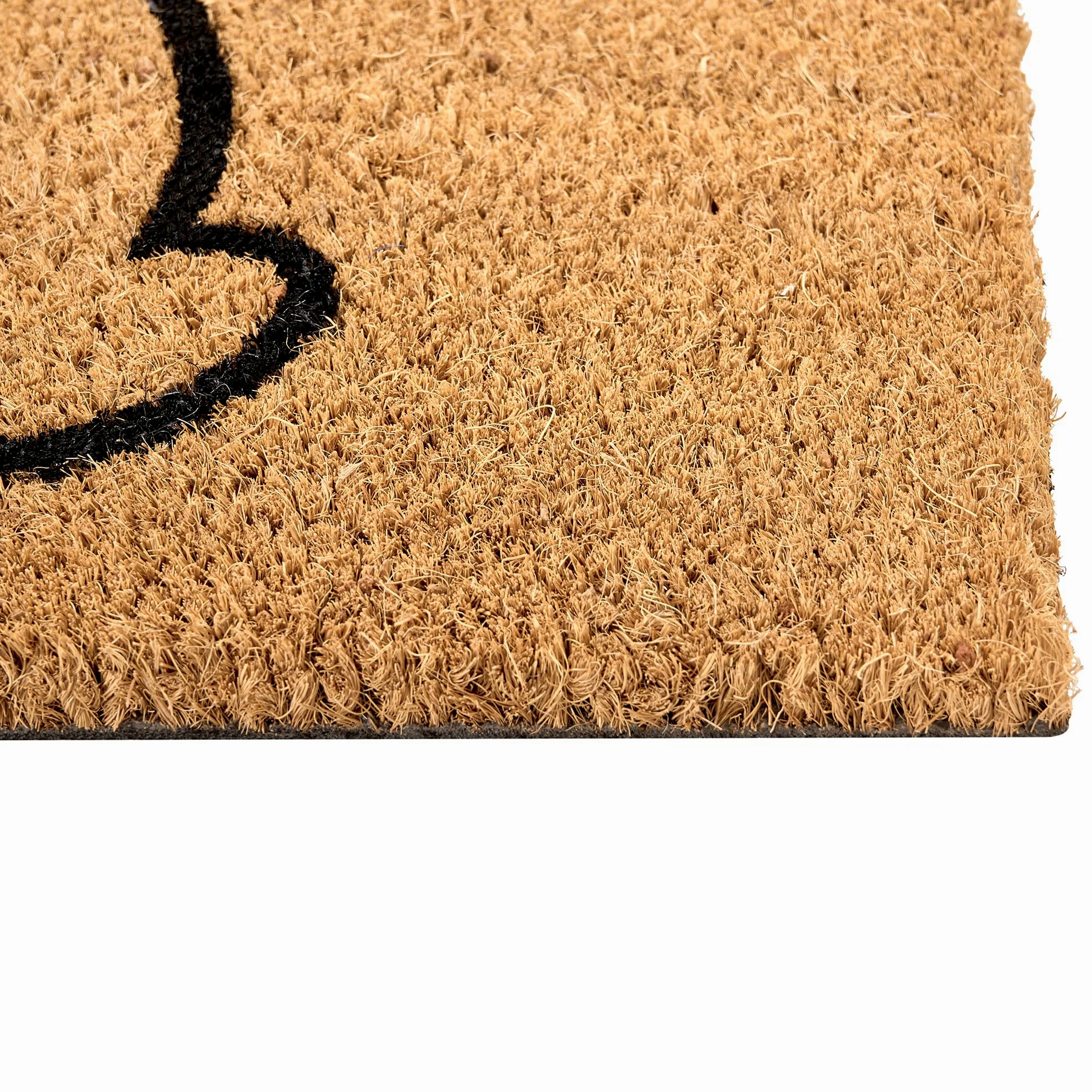 Beliani Paillasson en Fibre de Coco 55 x 120 cm Antidérapant Dessous en PVC Motif Lapin Naturel Lingayen