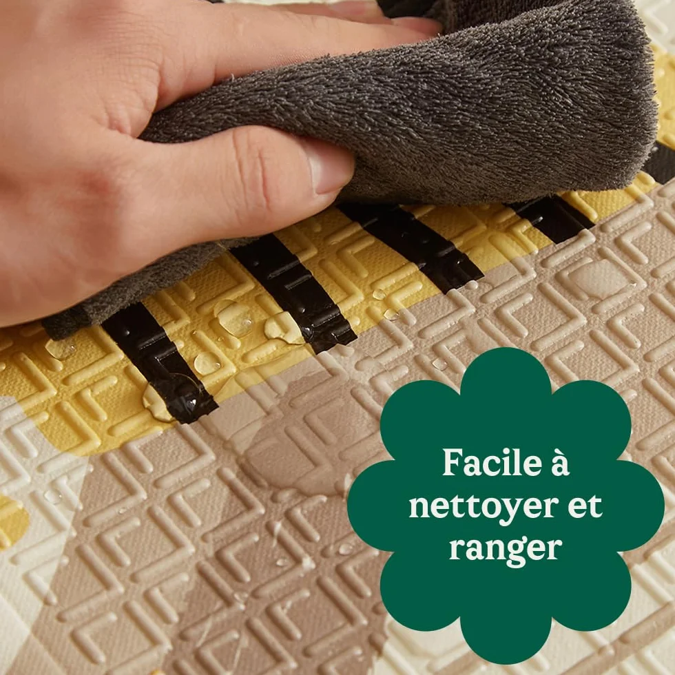 CASABEL Tapis d’Éveil Bébé Évolutif 180×150 cm Pliable Imperméable Épais Motifs Forêt