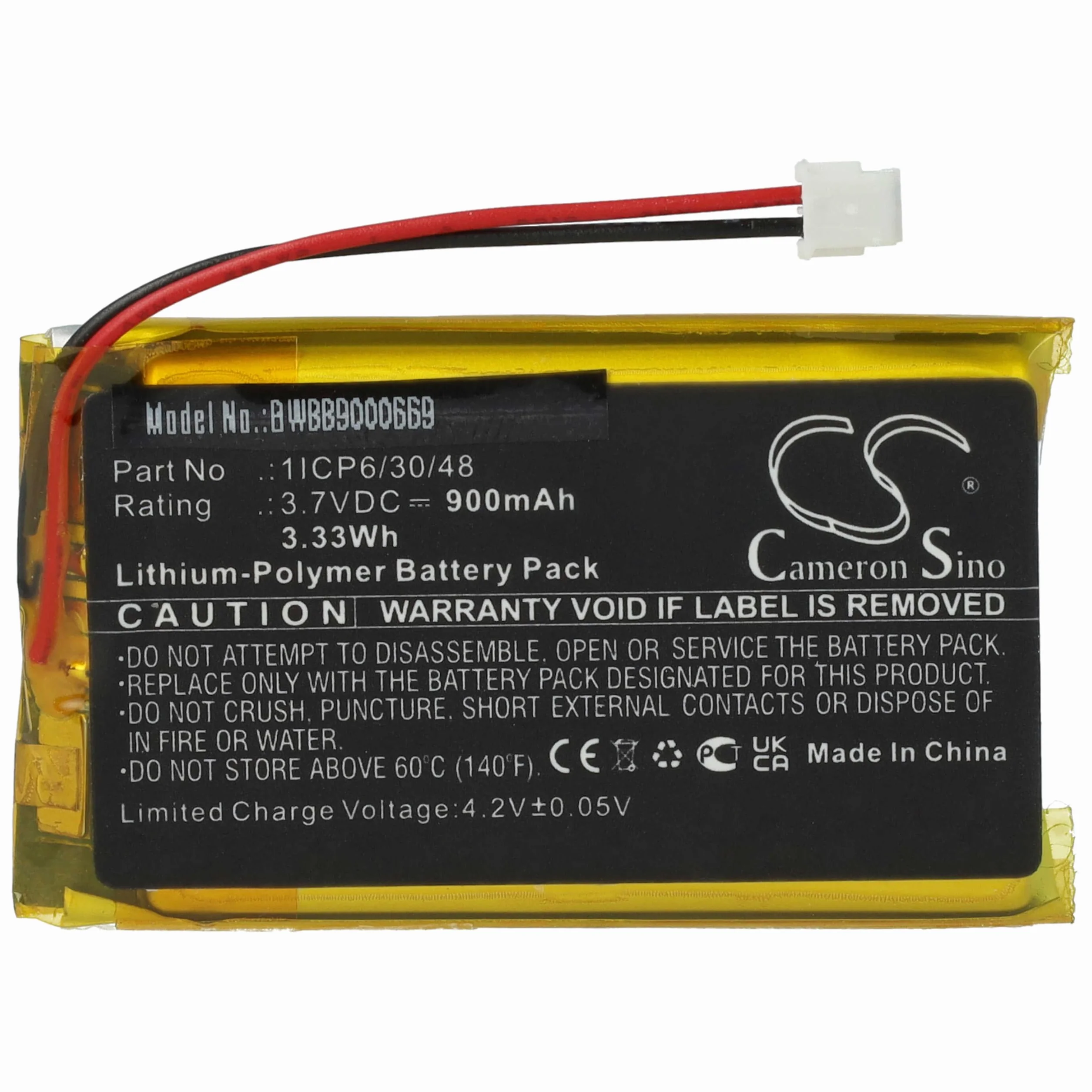 Babymoov Premium Care A014203 Batterie Compatible Moniteur Bébé 900mAh 3,7V Li-polymère