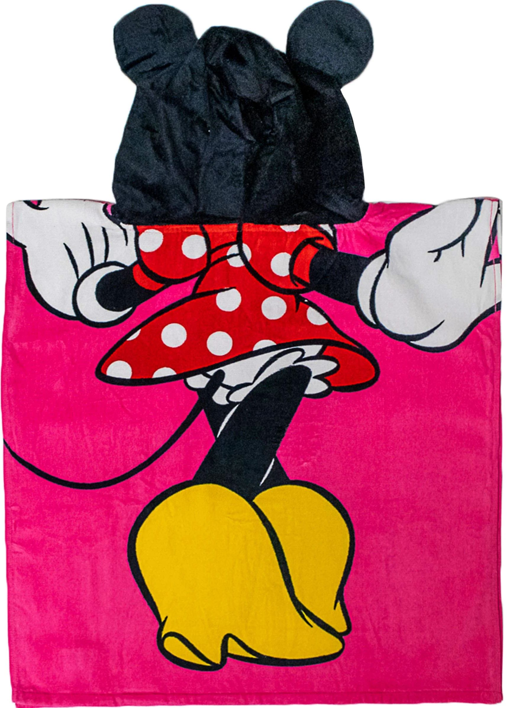 Jay Franco Disney Minnie Mouse Poncho de bain/piscine/plage pour enfants – Serviette en coton super douce et absorbante, mesure 55,9 x 55,9 cm