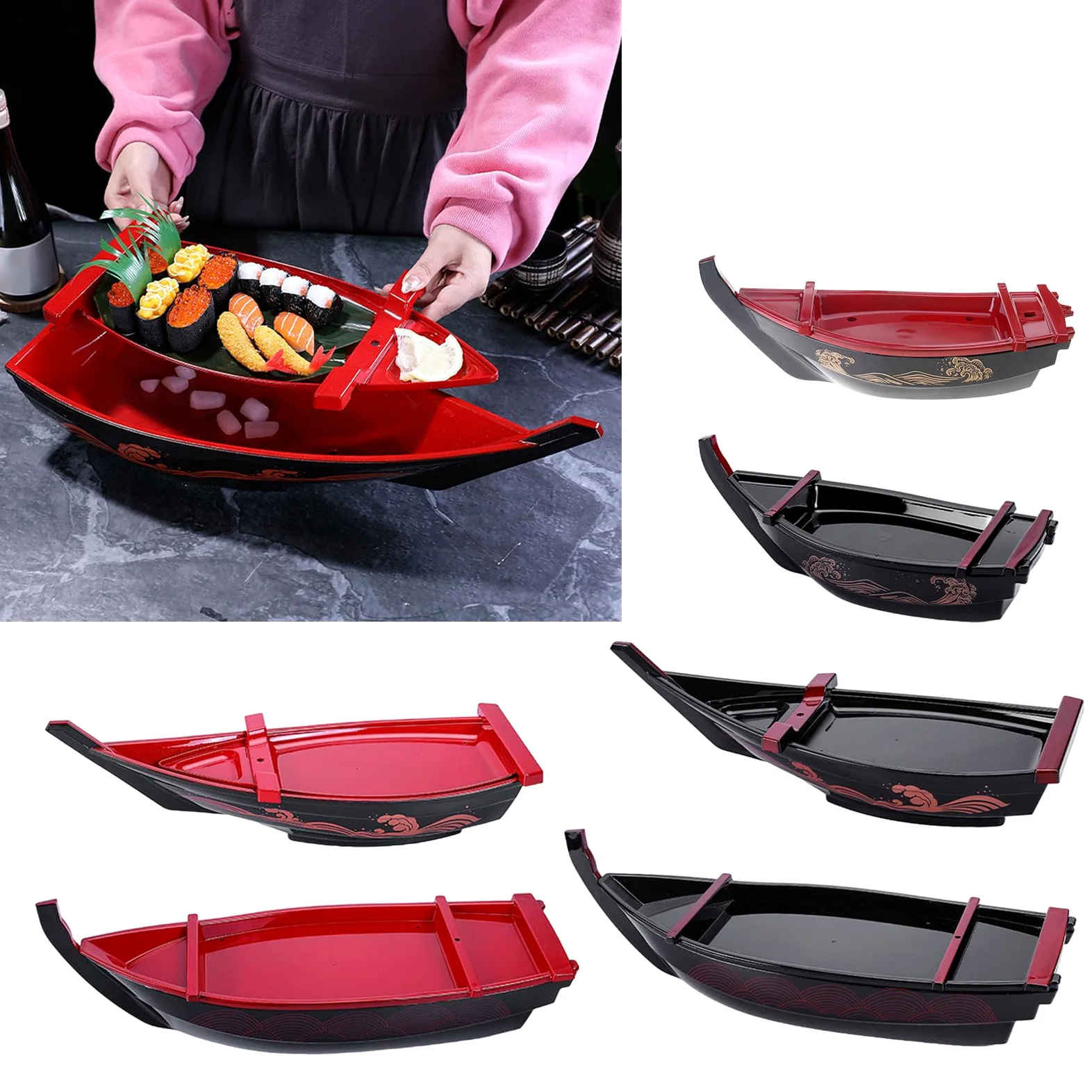 Plateau à sushis pratique pour servir des sushis - Assiette de service pour les fêtes et célébrations
