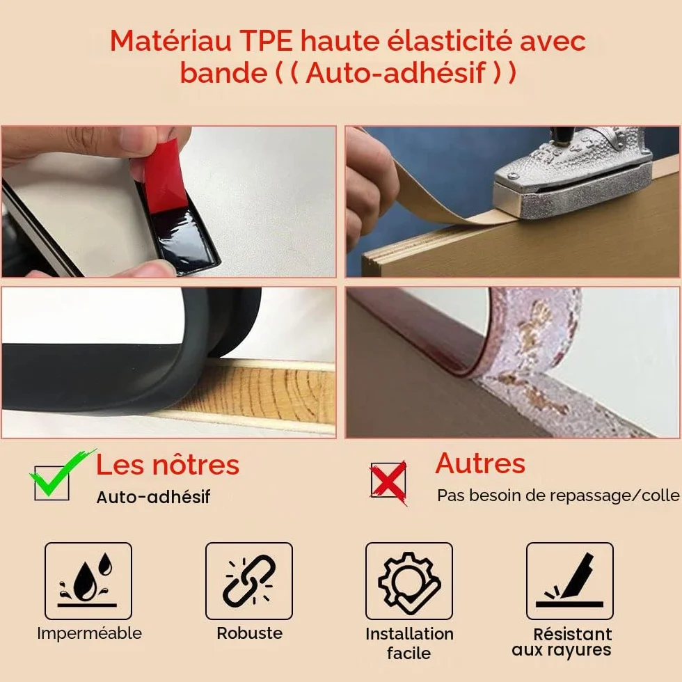 Flintronic Bande de Chant en Forme de U, Protection Coin de Table Bébé TPE, 5 m x 18 mm, Noir