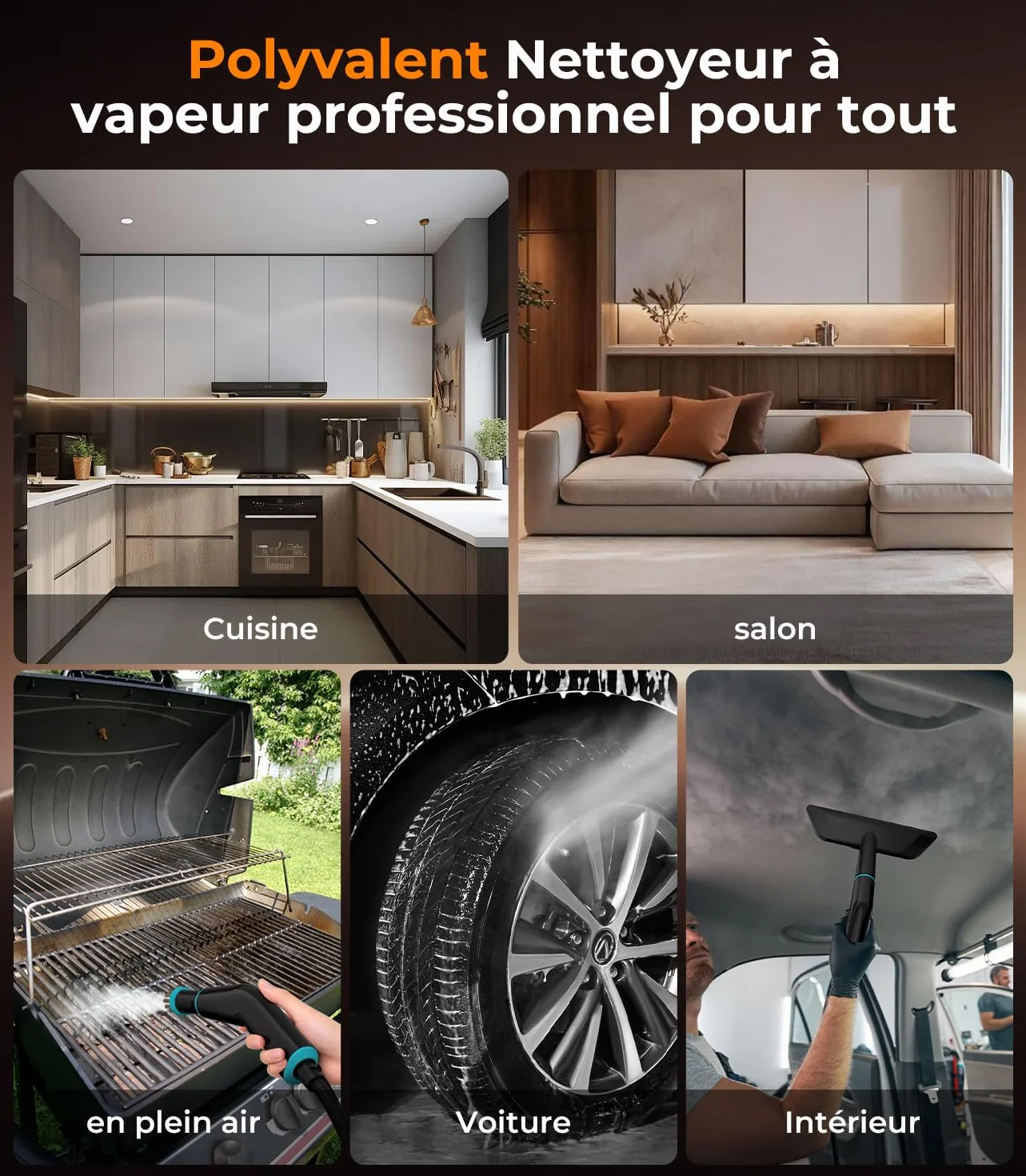 Nettoyeur Vapeur 18-en-1 SPJ Turbo Steam 9s Technologie Allemande