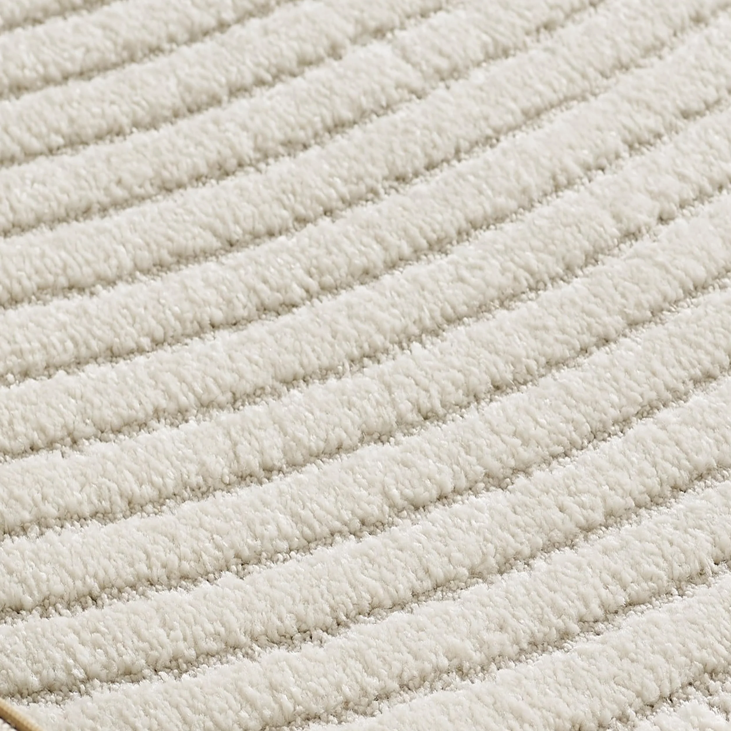 CARPETIA Tapis Salon Chambre Moderne Designer Tapis Effet Relief 3D Lignes Doux Unicolore Crème Clair 120 x 170 cm