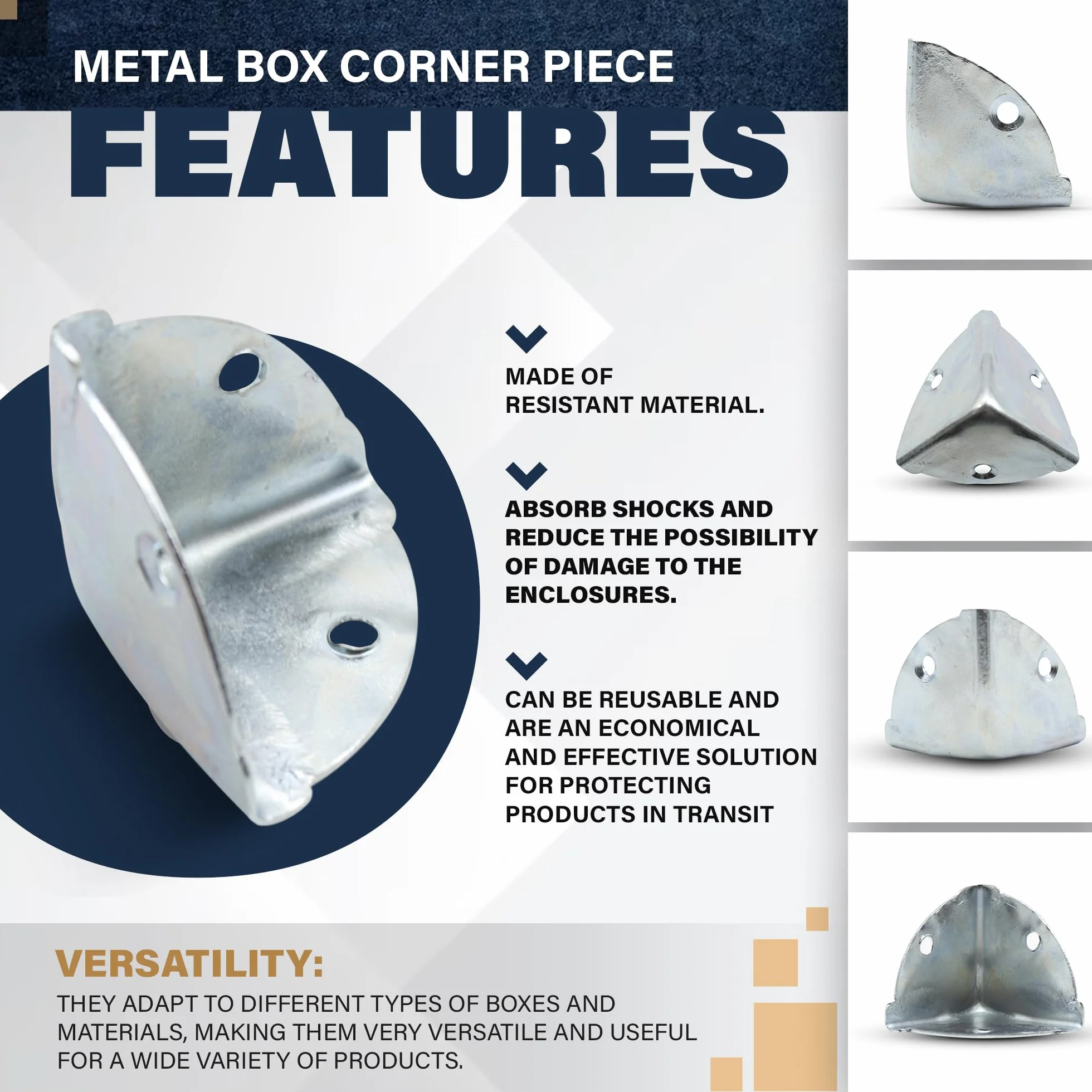 Protection Angle Metal Zinc Galvanisé 36x36x36mm Pack 8 Coins de Protection