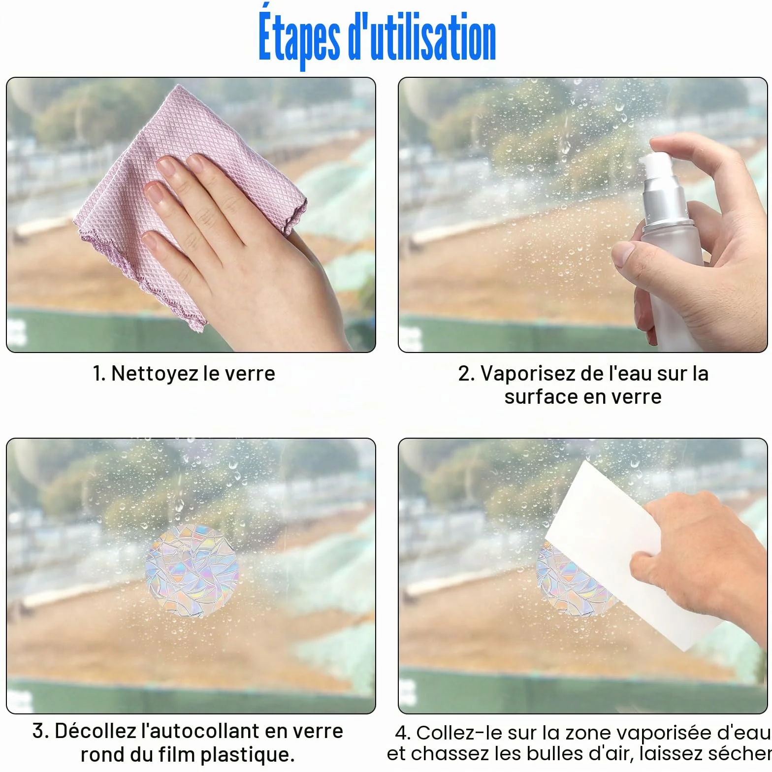 Lot de 39 Stickers Suncatcher Anti-Collision Arc-en-Ciel Fenêtre Prism Autocollant Verre Décoration Lumineuse Maison Bureau