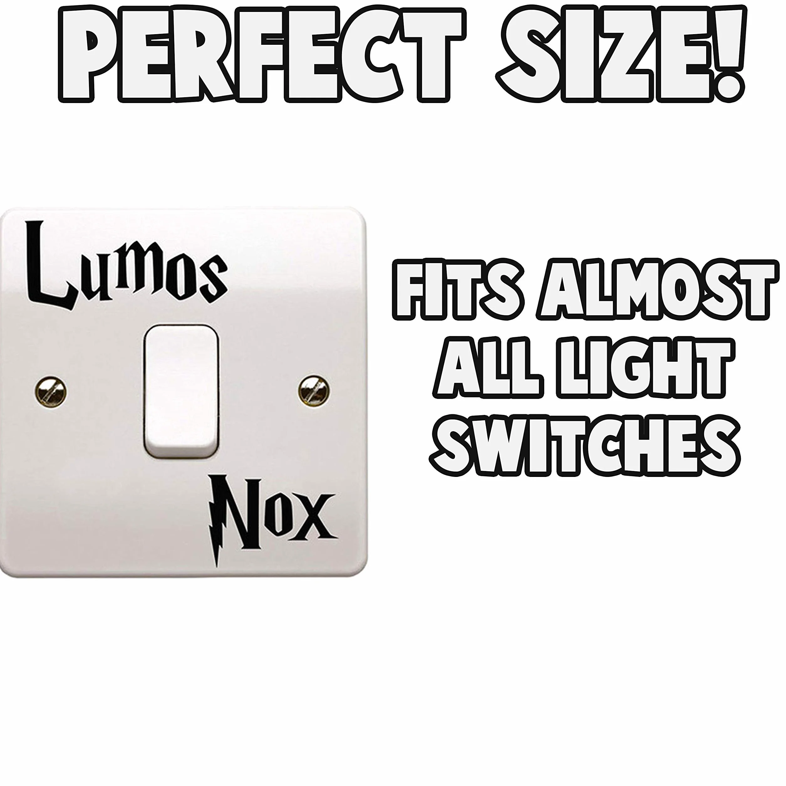 Autocollant en vinyle Harry Potter Lumos Nox pour interrupteur clair foncé