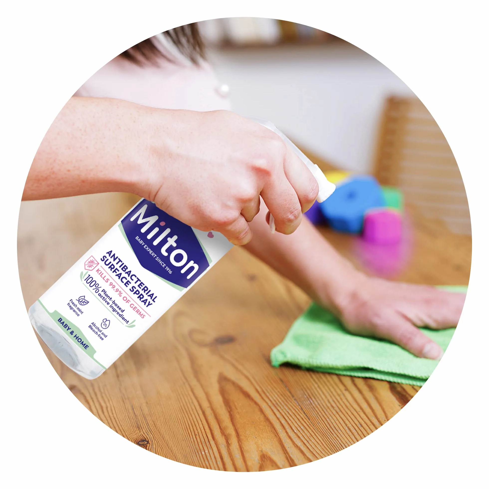 MILTON Nettoyant Désinfectant Multi Surfaces Spray 500ml Sans Javel Actif Végétale