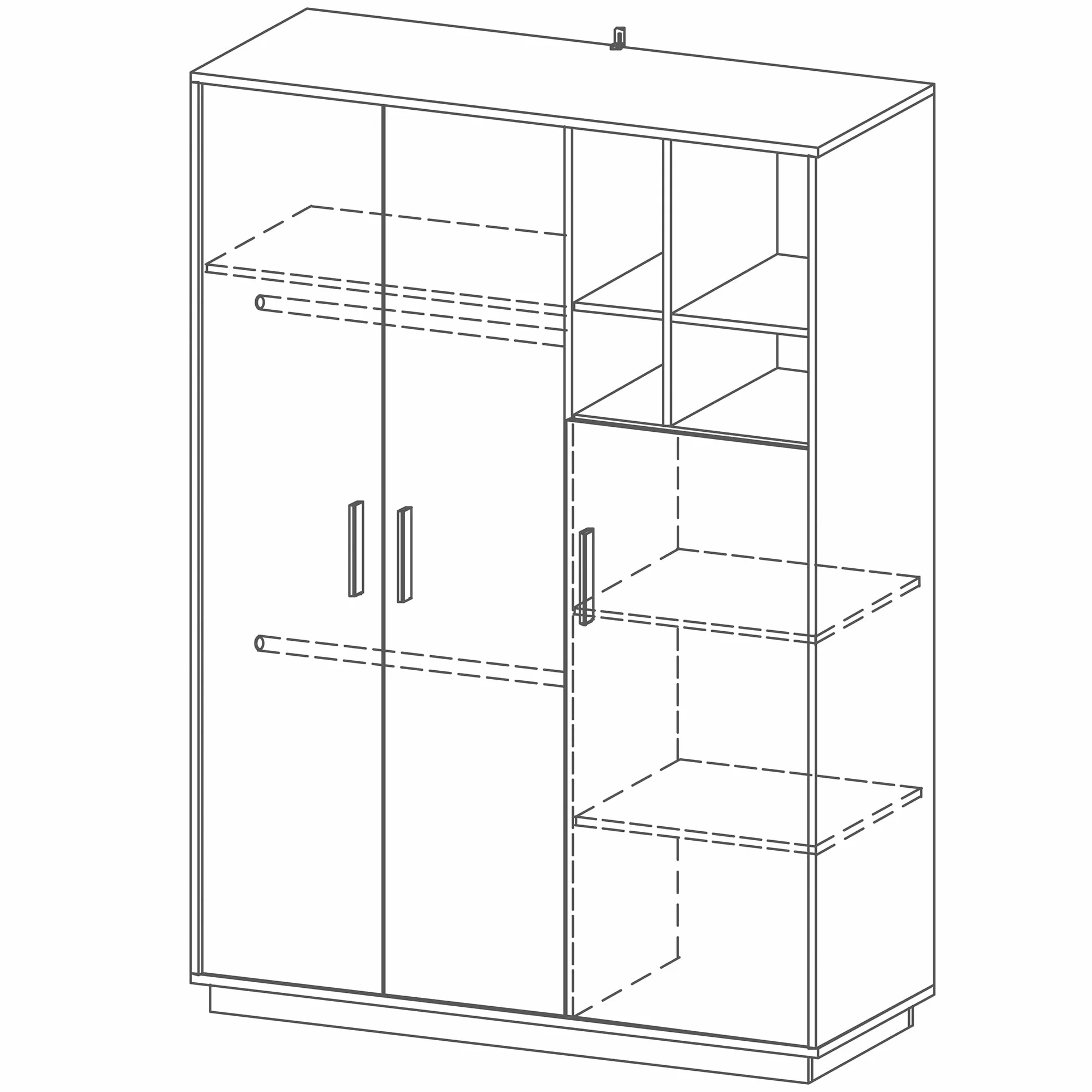 Chambre Bébé Complète Olaf Lit Évolutif 70 x 140 cm Commode à Langer Armoire 3 Portes Blanc Décor Bois
