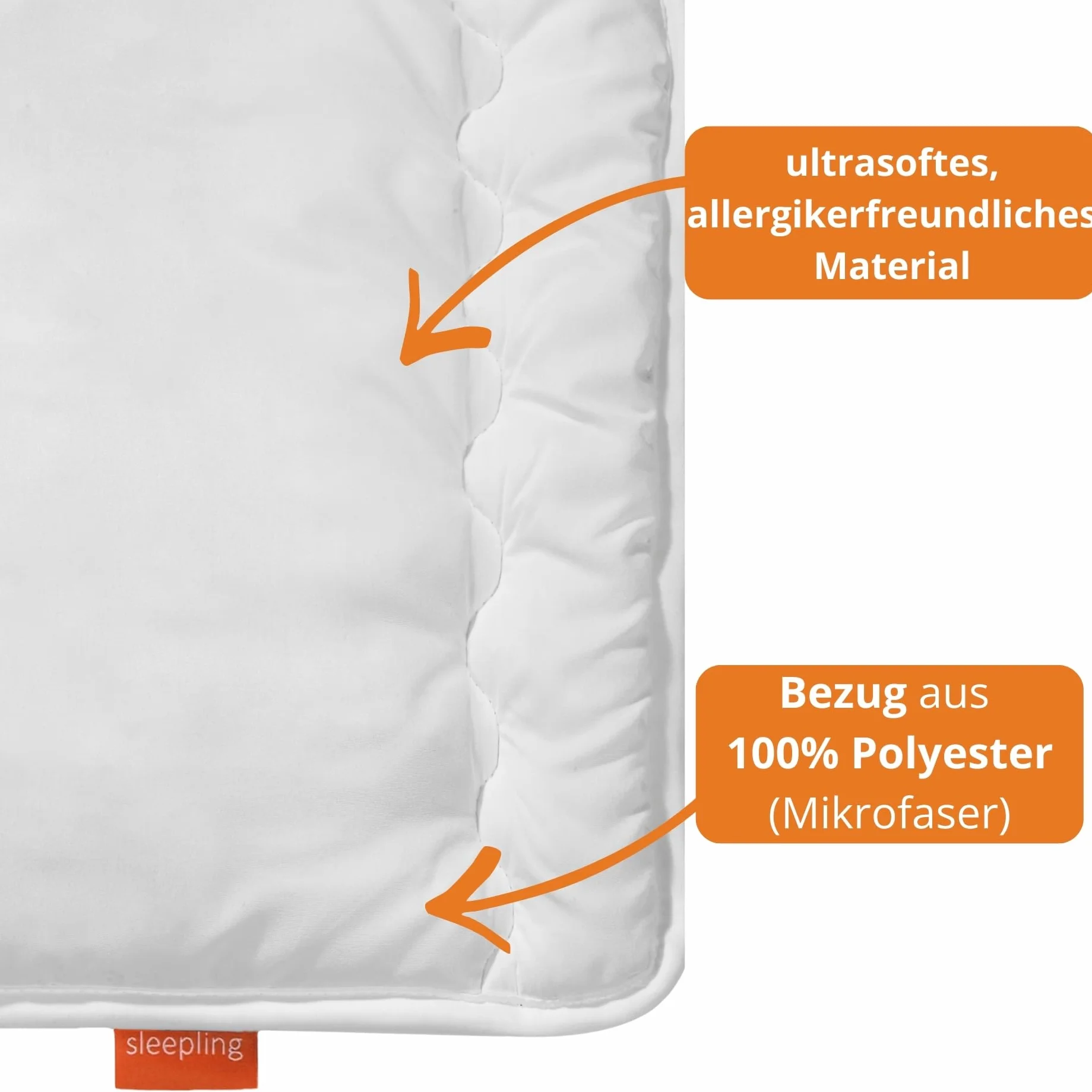 Oreiller Plat pour bébé 100% Microfibre hypoallergénique Ökotex 100 40 x 60 cm Blanc