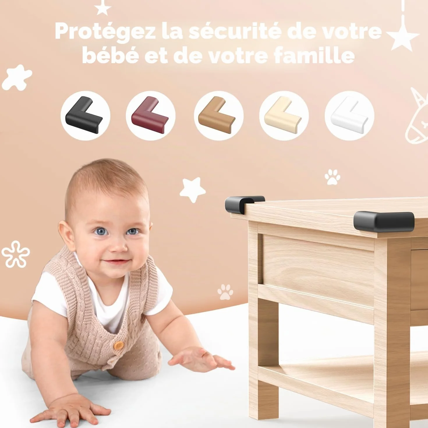 Lot de 12 Coins de Table Protection Bebe, Mousse Souple, Protection Angle pour Meubles, Noir