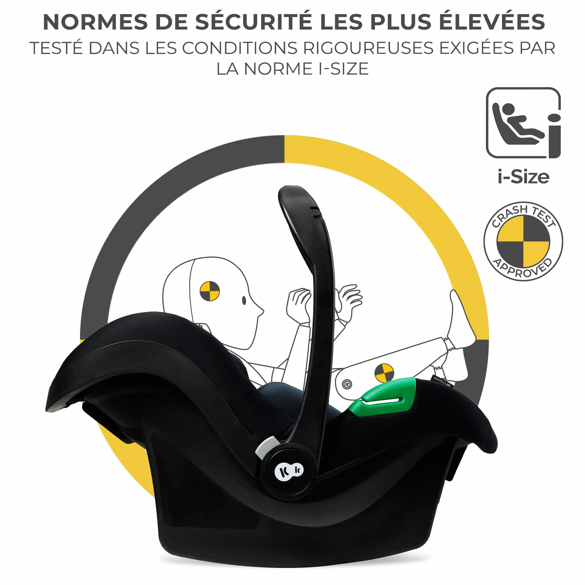 Kinderkraft NEWLY 3 en 1 Poussette Trio Système de Voyage avec Siège Auto MINK PRO I-Size 360°, Noir