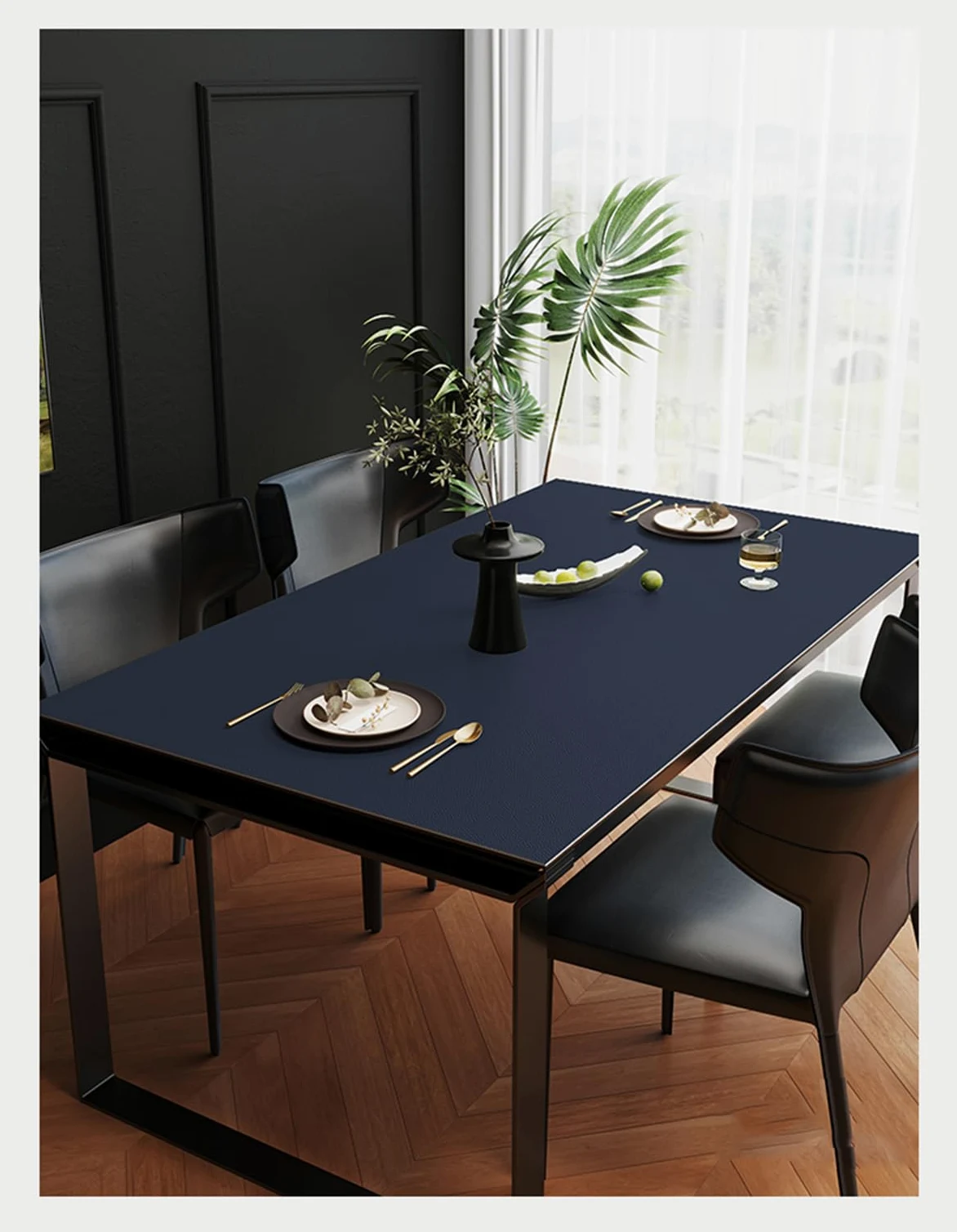 Nappe en Cuir antidérapante Napperon sous-Mains Protection de la Table Facile à Nettoyer Marron 90 * 180cm