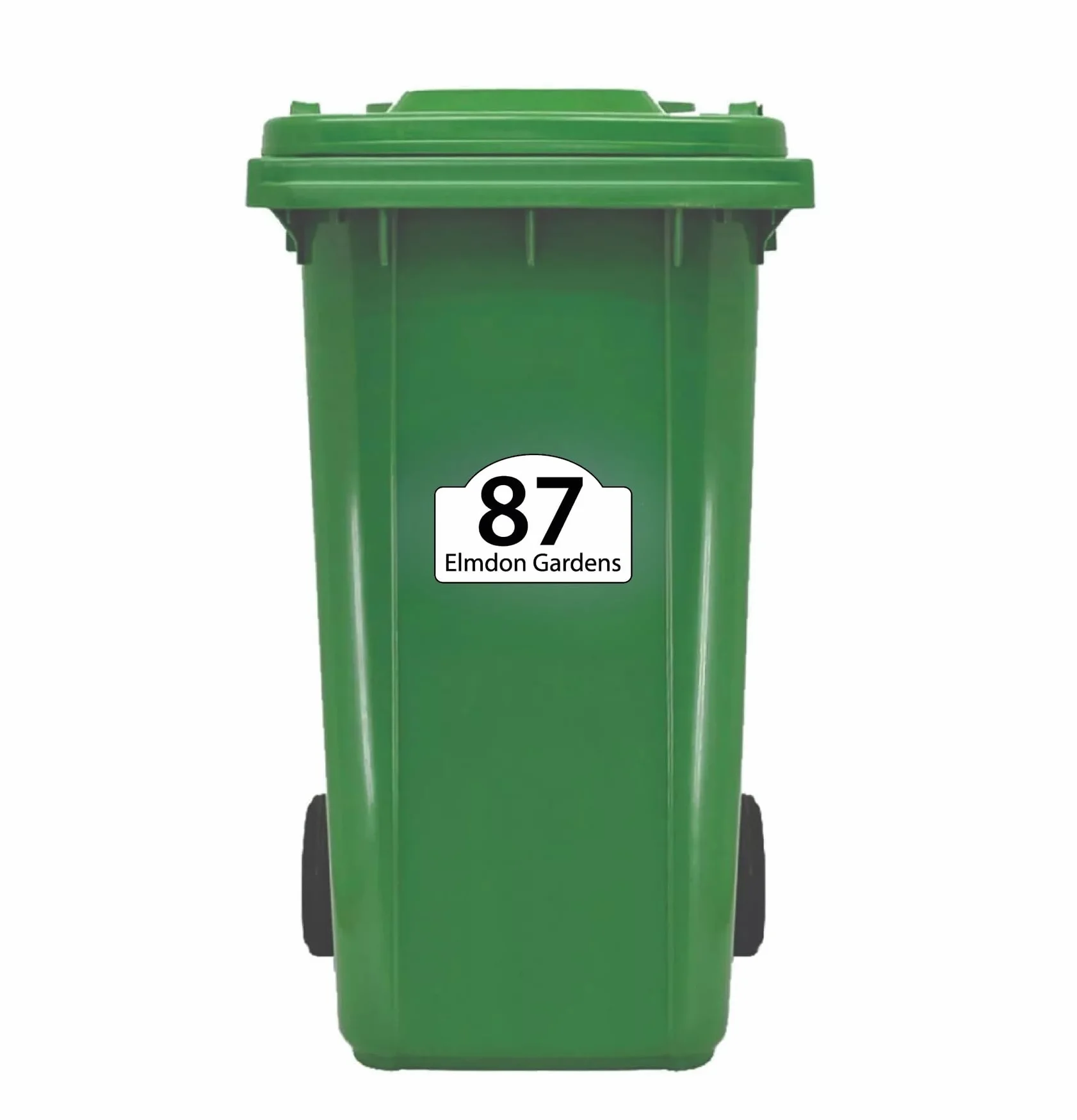 Lot de 2 Étiquettes Personnalisables pour Poubelles avec N° de Maison et Nom de Rue Autocollants sur Mesure