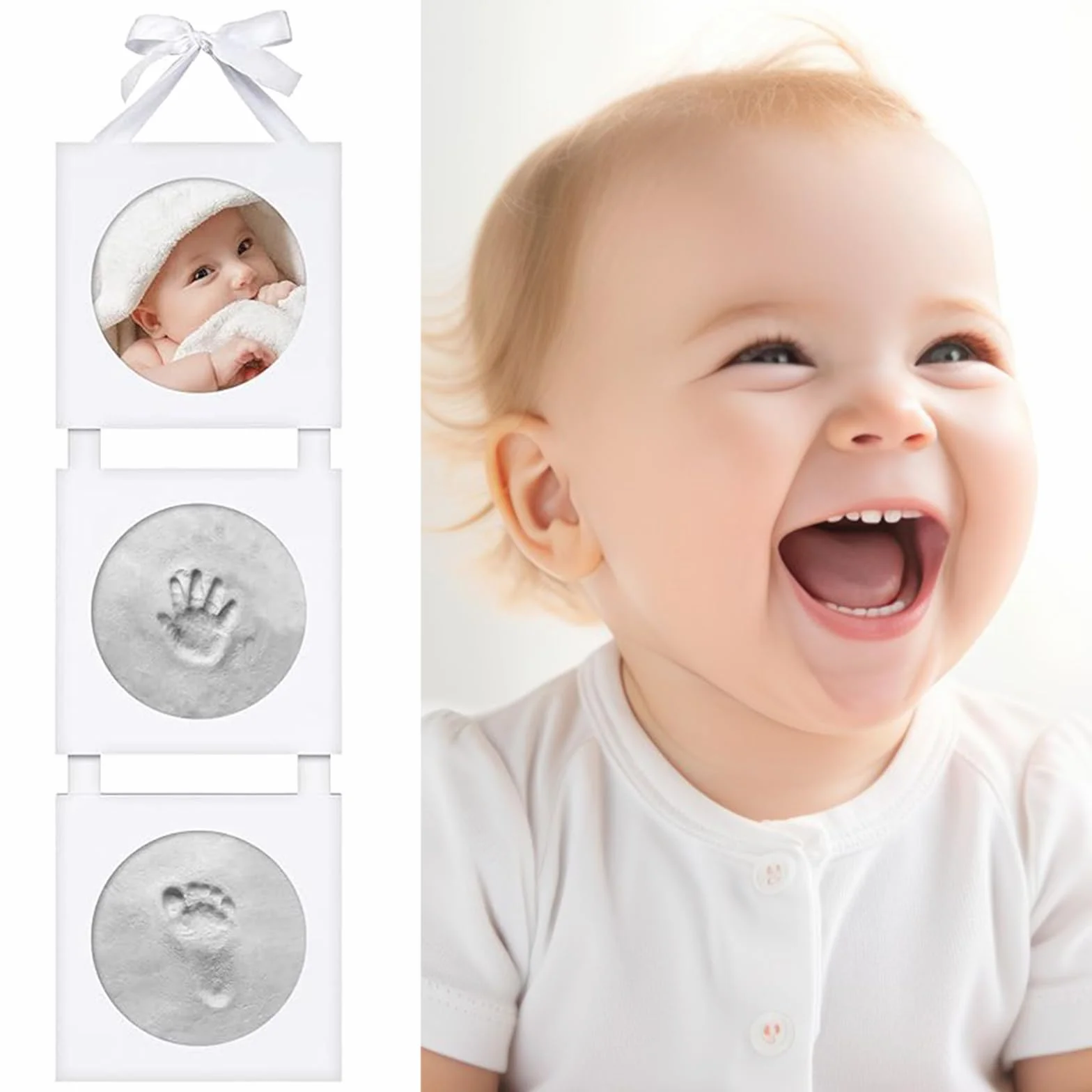 Kit d'Empreintes de Bébé en Argile, 2 PCS Argile Molle pour Empreintes de Mains et Pieds