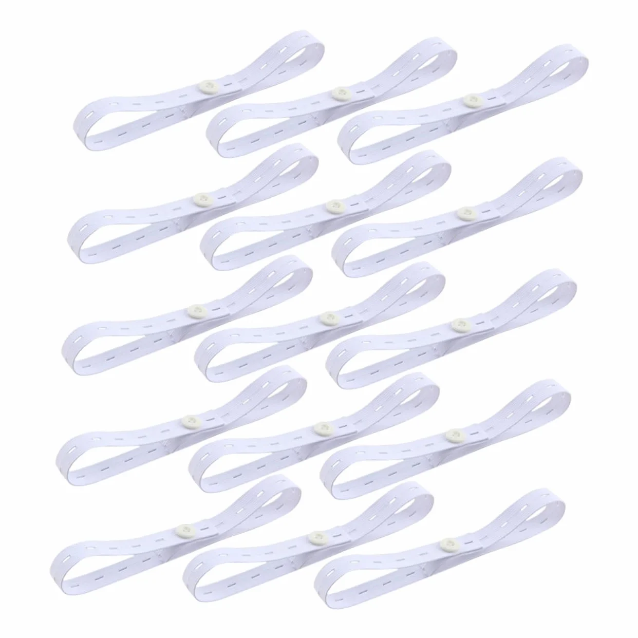 BESTonZON 15 Pièces bouton de couche pour ceinture réglable élastique fixation blanche