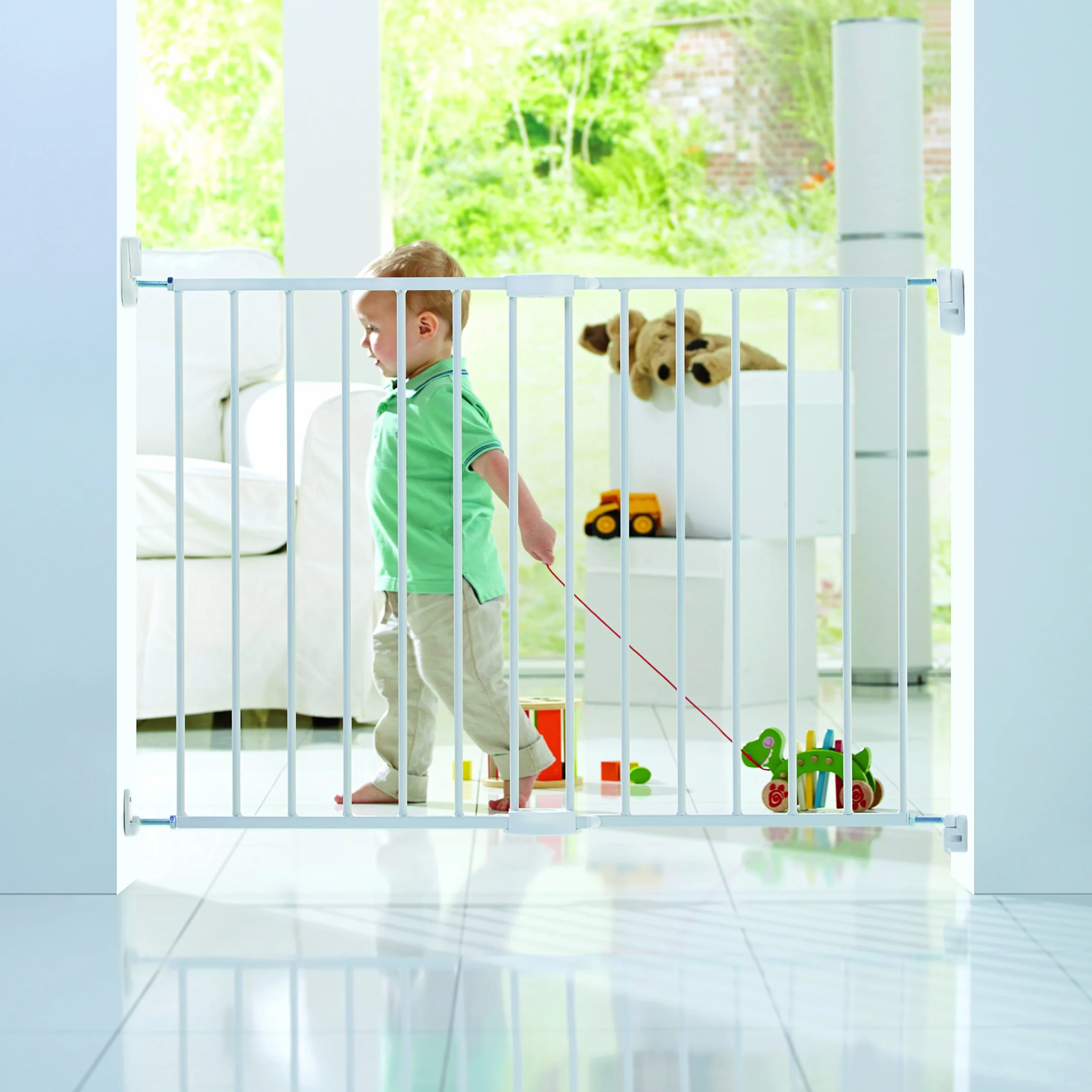 Munchkin Barrière de Sécurité Lindam Easy Close Métallique 64.5-102cm Blanche
