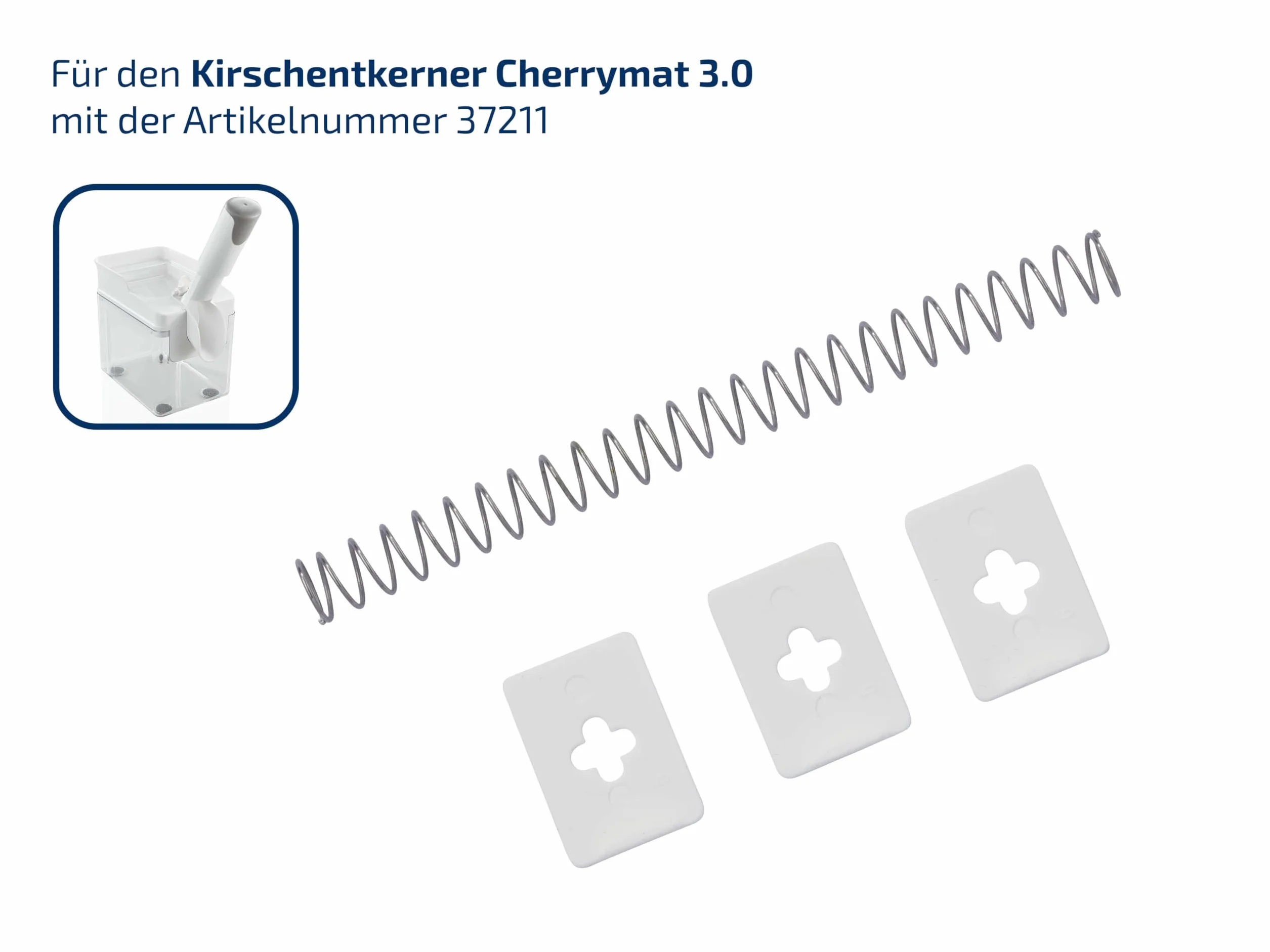 Leifheit Pièces de rechange pour dénoyauteur à cerises, 3 languettes caoutchouc et ressort, kit Cherrymat 37211