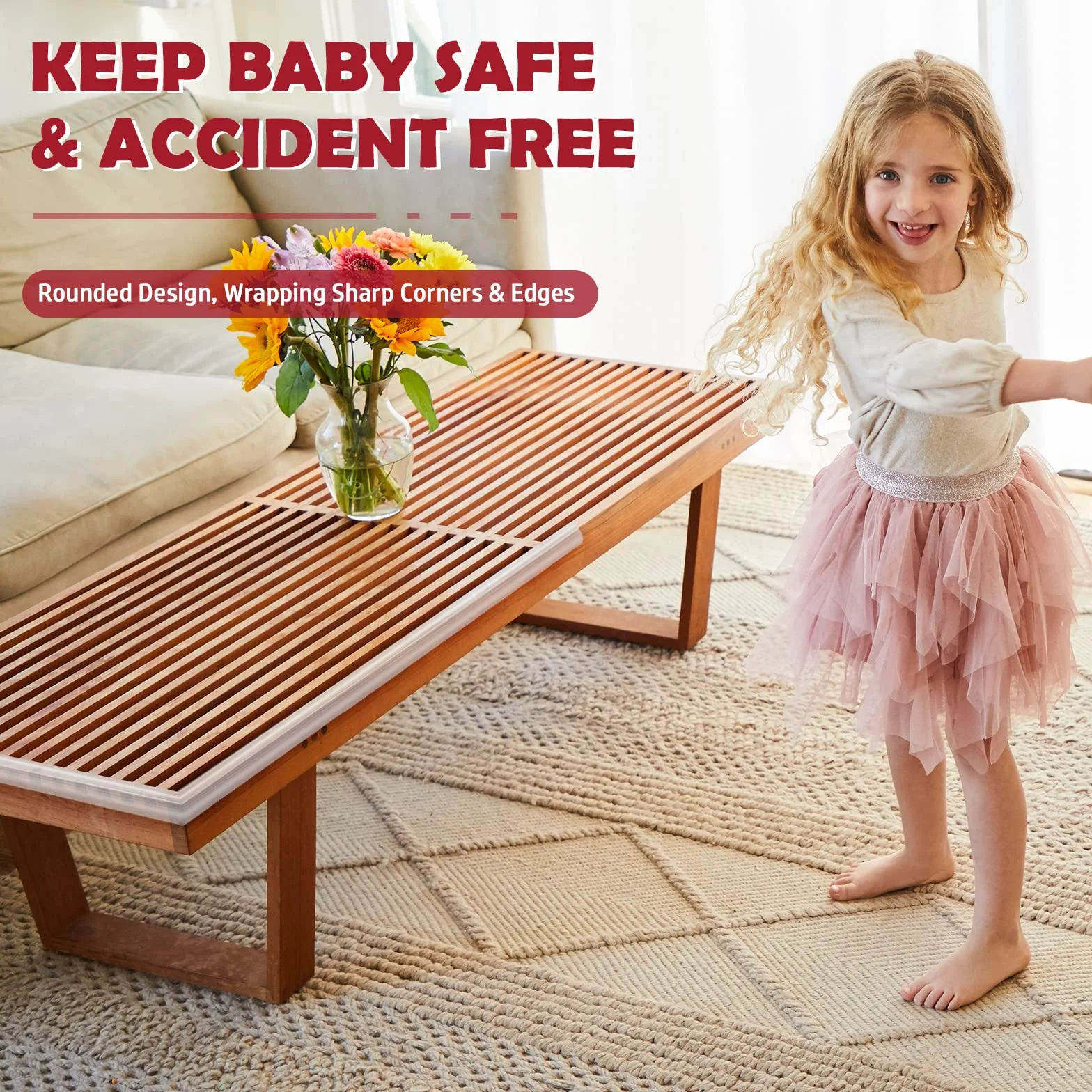 Romon Bande Coin de Table Protection Bebe Transparent PVC Pré-adhésif 3 Mètres