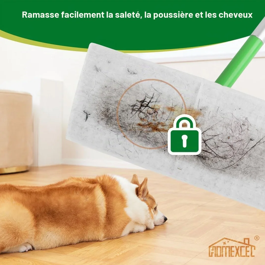 HOMEXCEL recharges de balayage sec compatibles Swiffer Sweeper 64 pièces 20,3 x 26,4 cm