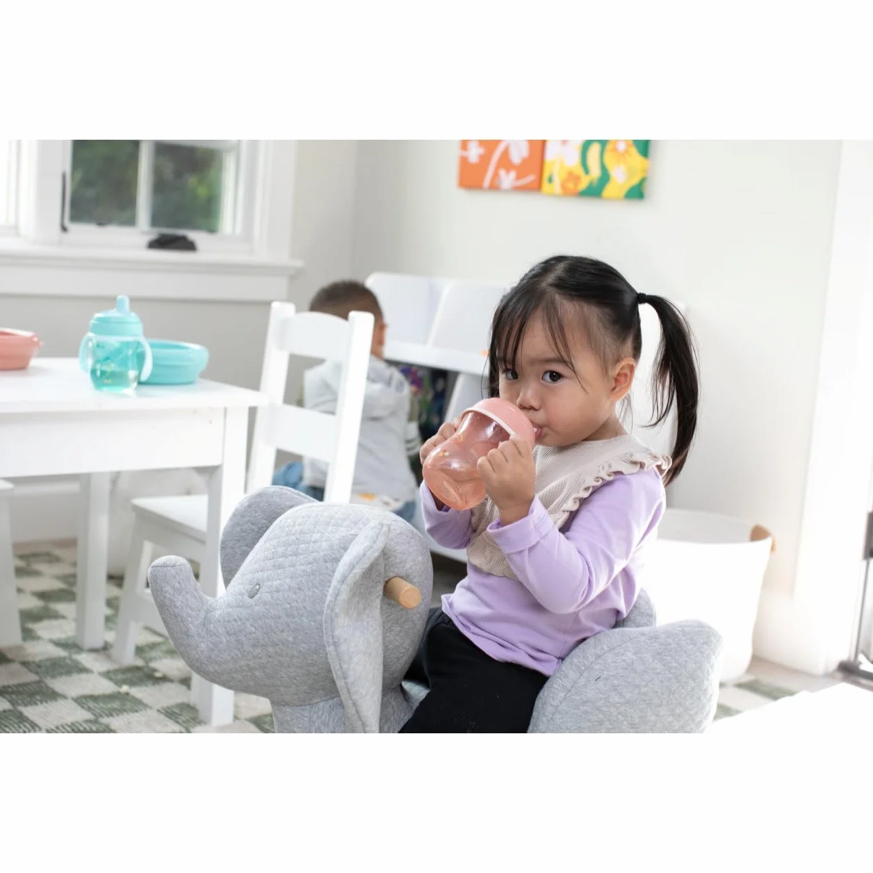 Chicco tasse d'apprentissage anti-goutte plastique bec ergonomique semi-doux 6+ mois sans BPA Rose
