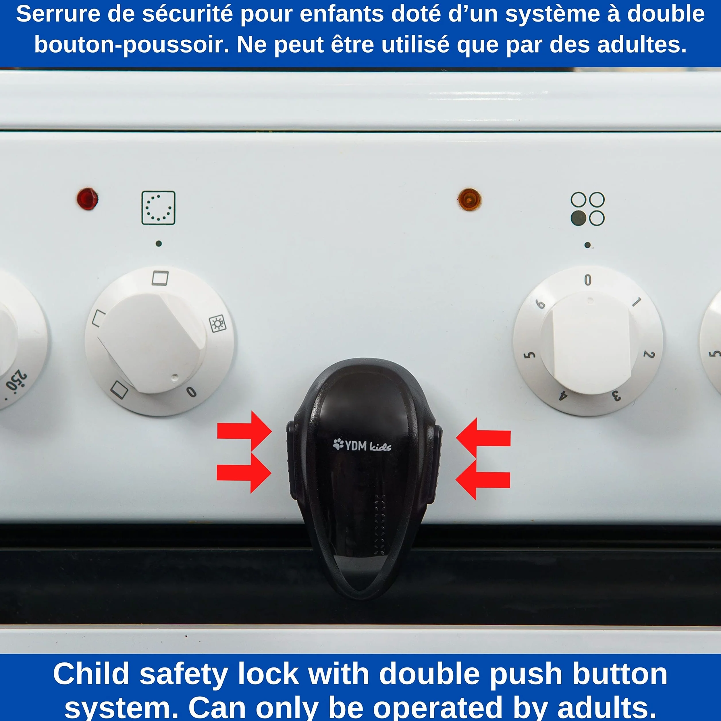 Verrous de Sécurité pour Four, 2 pièces, Noir, Résistants à la Chaleur, Bloque Four Enfants