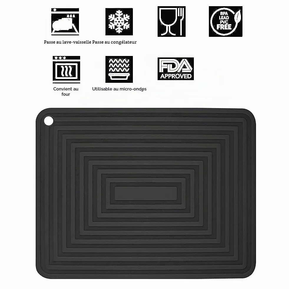 flintronic Silicone Trivet, 2PCS Anti-dérapant Anti-Chaleur 250°C Repose-cuillère Tapis de Table Cuisine