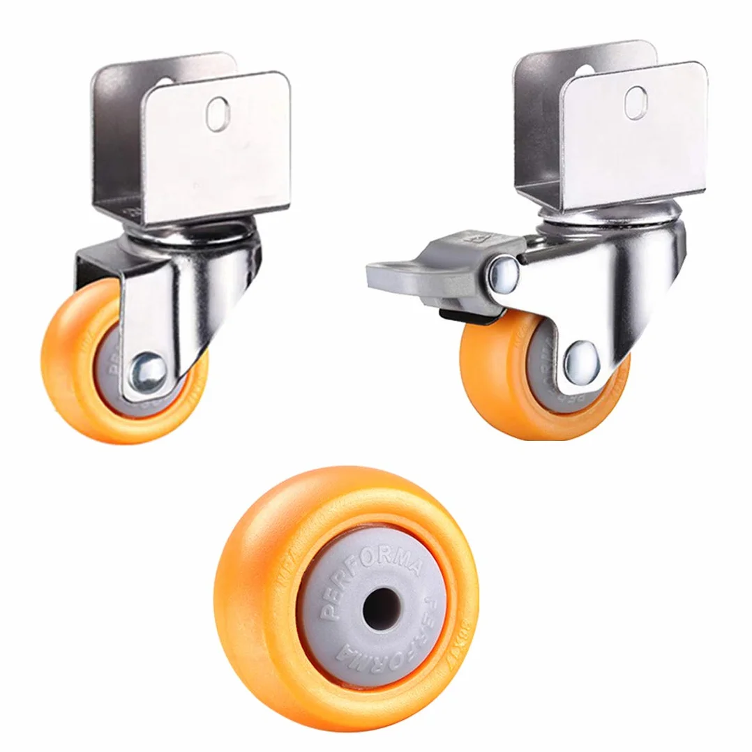 Roulettes pivotantes lourdes pour berceaux avec support en U, 32 mm, nylon, capacité de charge