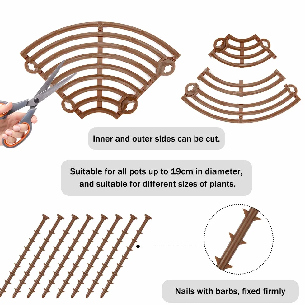 Lot de 2 Grille Protection Plante 19cm, Protecteur pour Pot de Fleurs, avec 8 Boulons