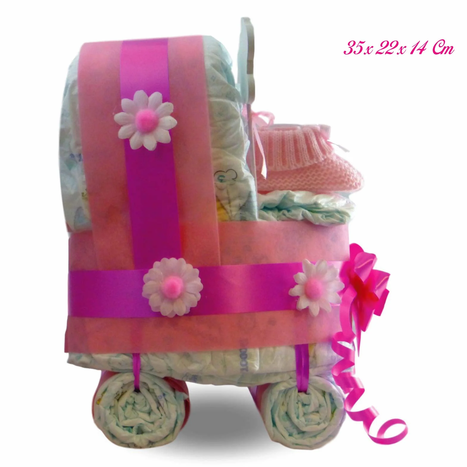 Dodot taille 3 Gâteau de couches pour fille 28 couches 4-10 kg rose 1 pièce