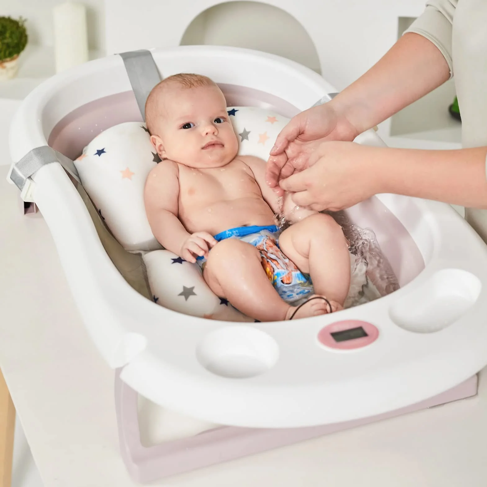 Coussin de Bain Bebe Transat pour Baignoire Siege Matelas Reducteur Baby Hamac Adaptateur Oreiller