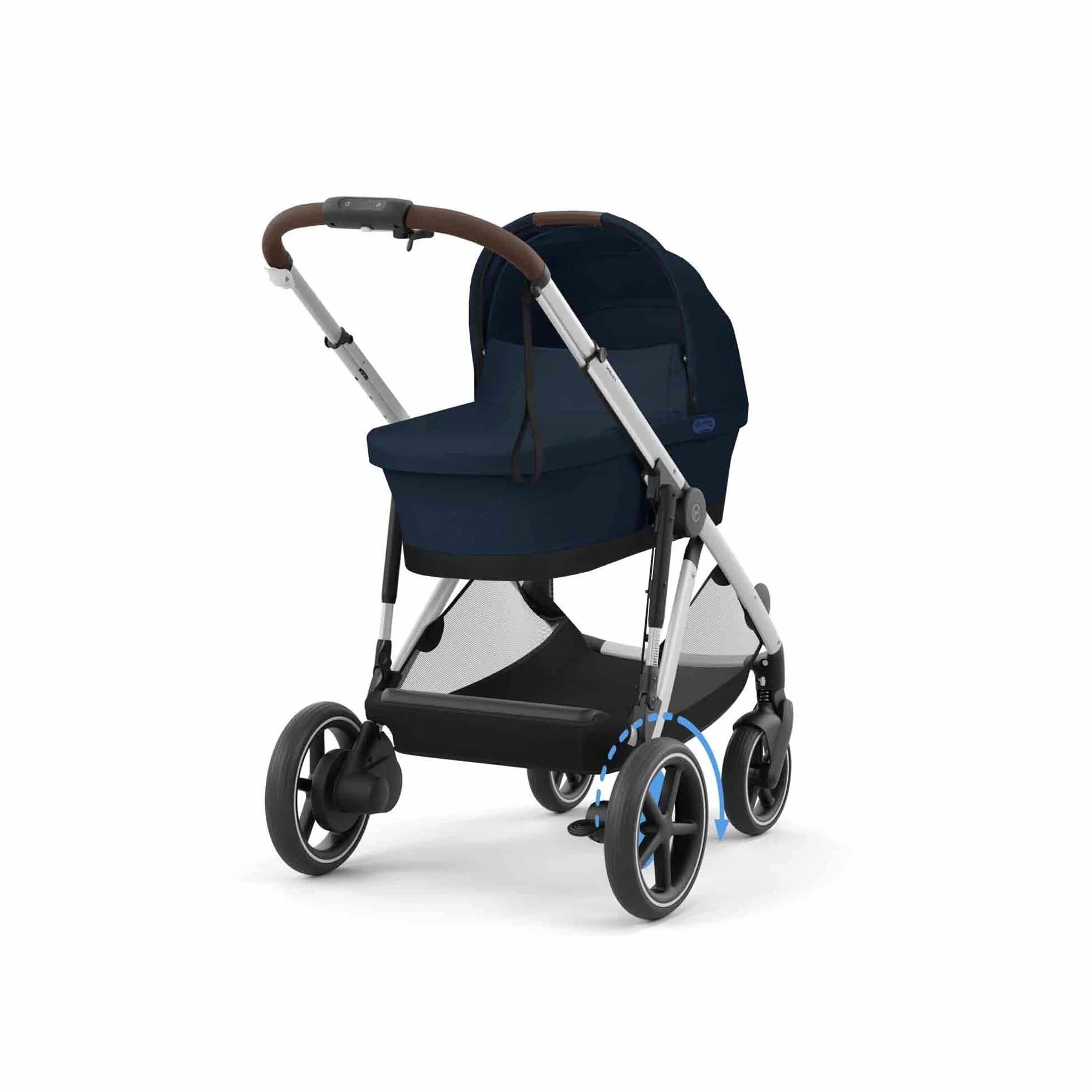 CYBEX Poussette Gold e-GAZELLE S, de la naissance à 4 ans, max 22 kg, système tout-en-1 avec propulsion électrique, bleu océan